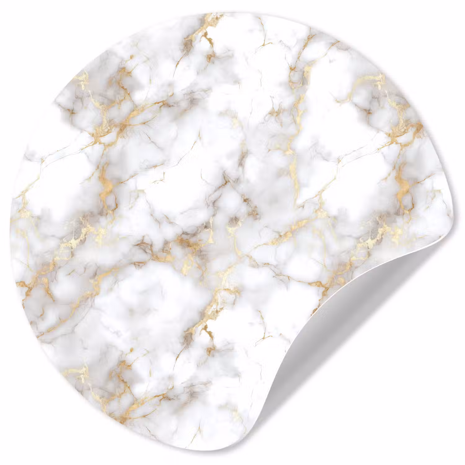 Gouden aders - Marmer - Wit Wandcirkel behangsticker klein 186 -3d