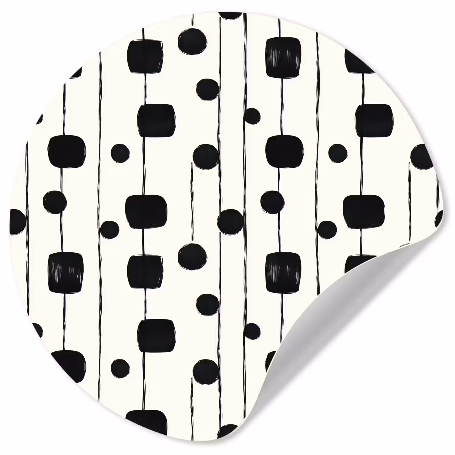 Grafisch - Modern - Zwart Wandcirkel behangsticker klein 186 -3d