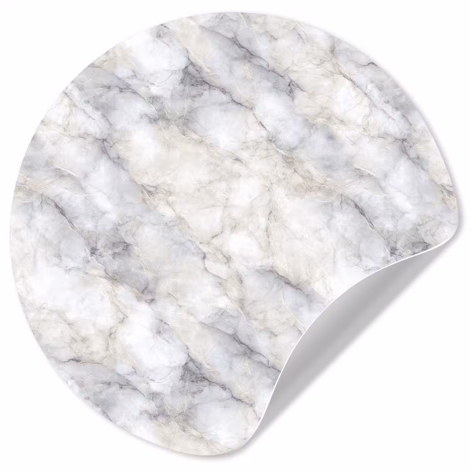 Grijs - Marmer - Gedetailleerd Wandcirkel behangsticker klein 186 -3d