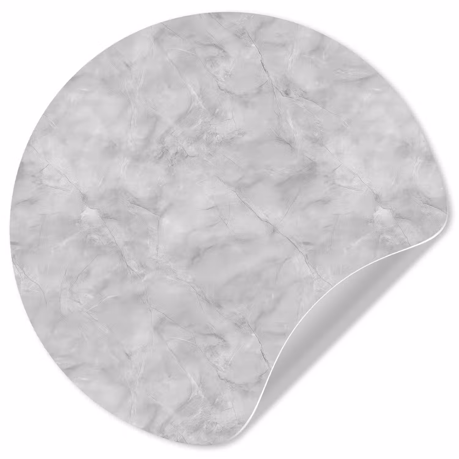 Grijs - Marmer - Mat Wandcirkel behangsticker klein 186 -3d