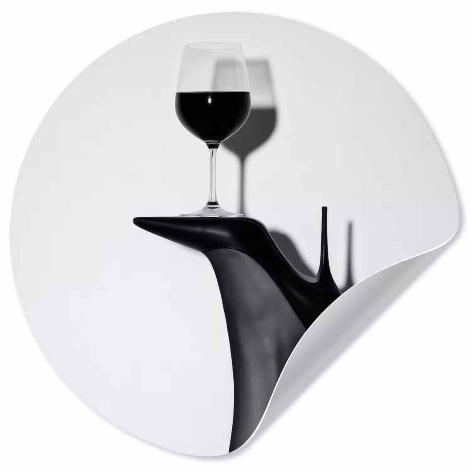 Hak - Wijn - Minimalistisch - Zwart Wandcirkel behangsticker klein -3d