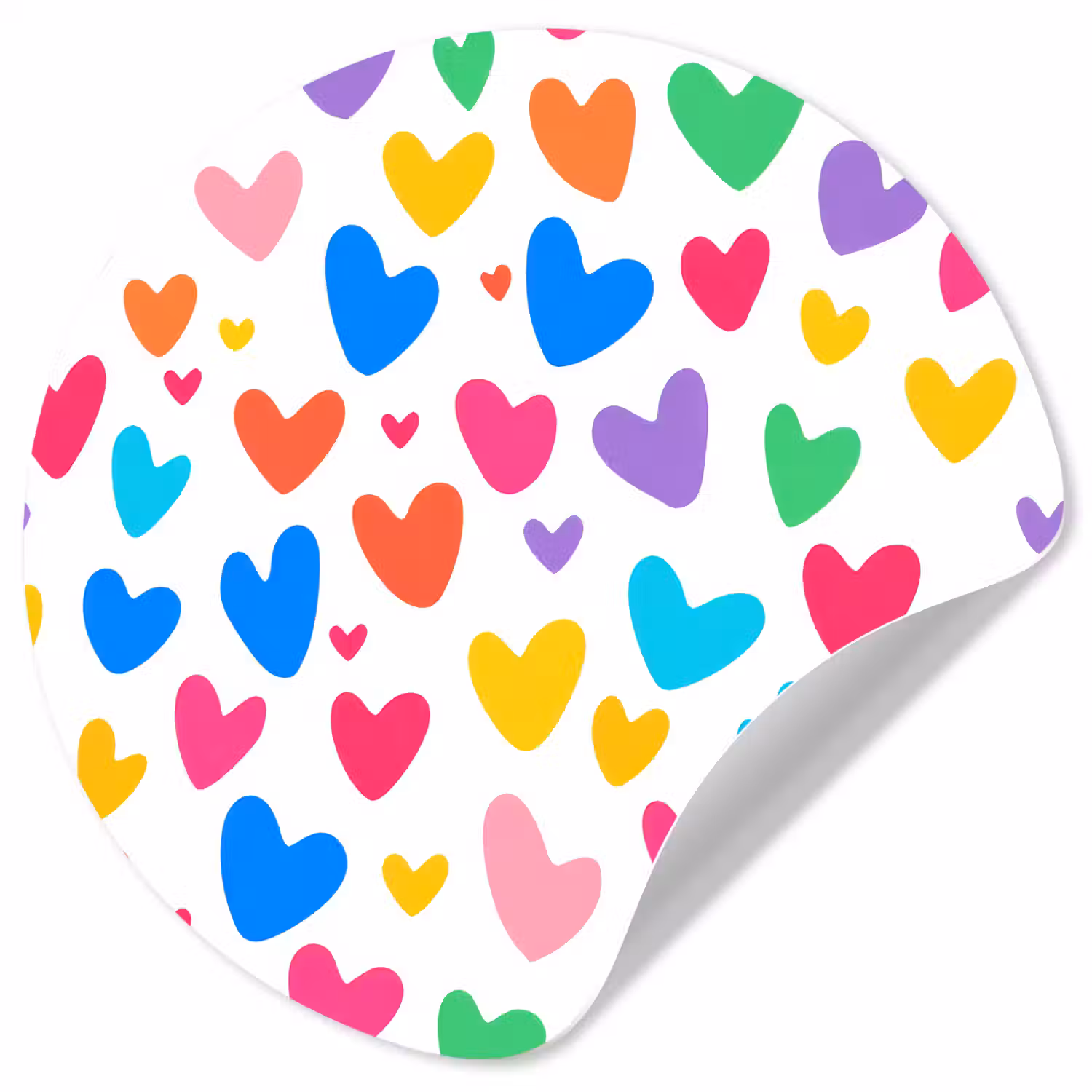 Hartjes - Kleurrijk - Patroon - Levendig Wandcirkel behangsticker klein -3d