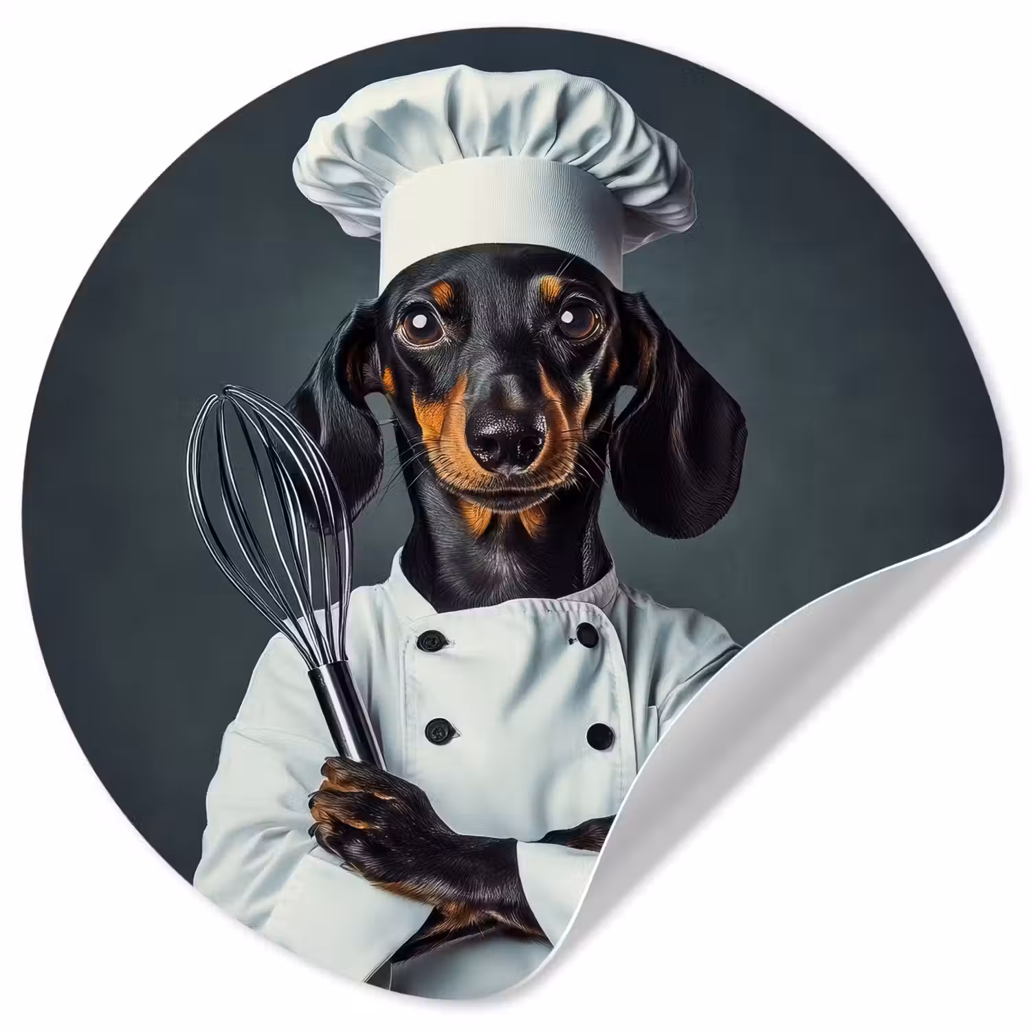 Hond - Garde - Kok Wandcirkel behangsticker klein -3d