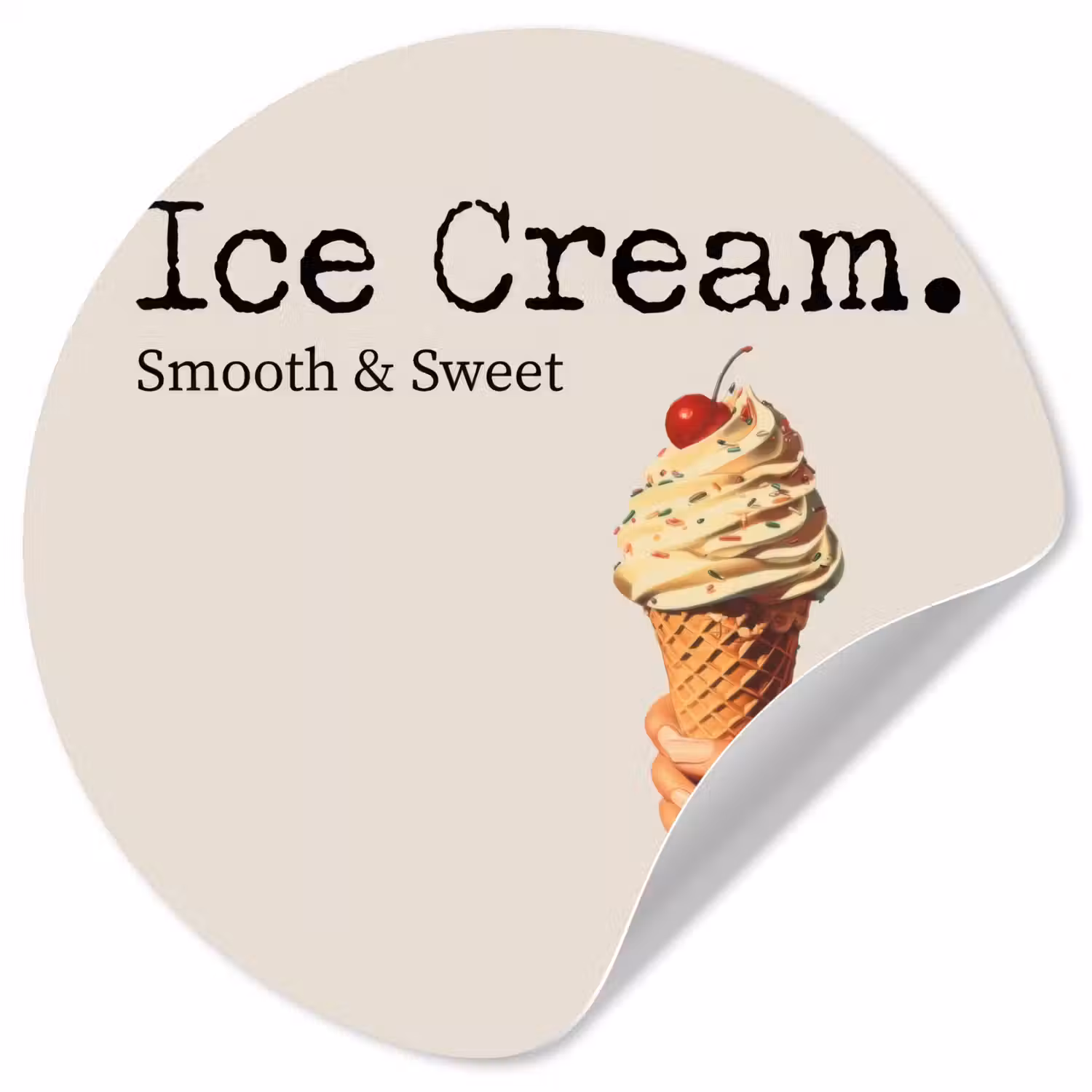 Ice cream - Softijs - Kleurrijk - Kers Wandcirkel behangsticker klein -3d