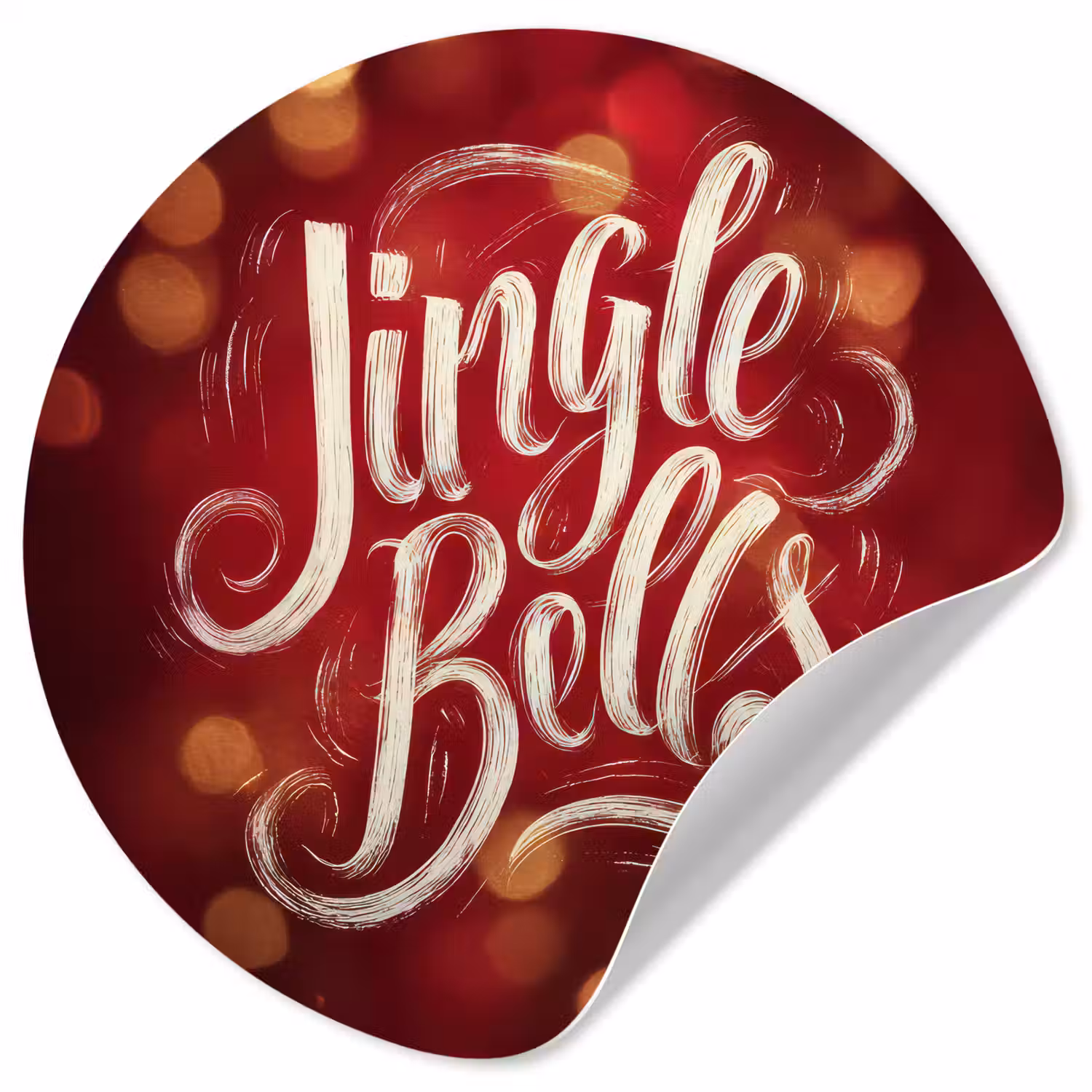 Jingle - Bells - Kerst - Rood Wandcirkel behangsticker klein -3d