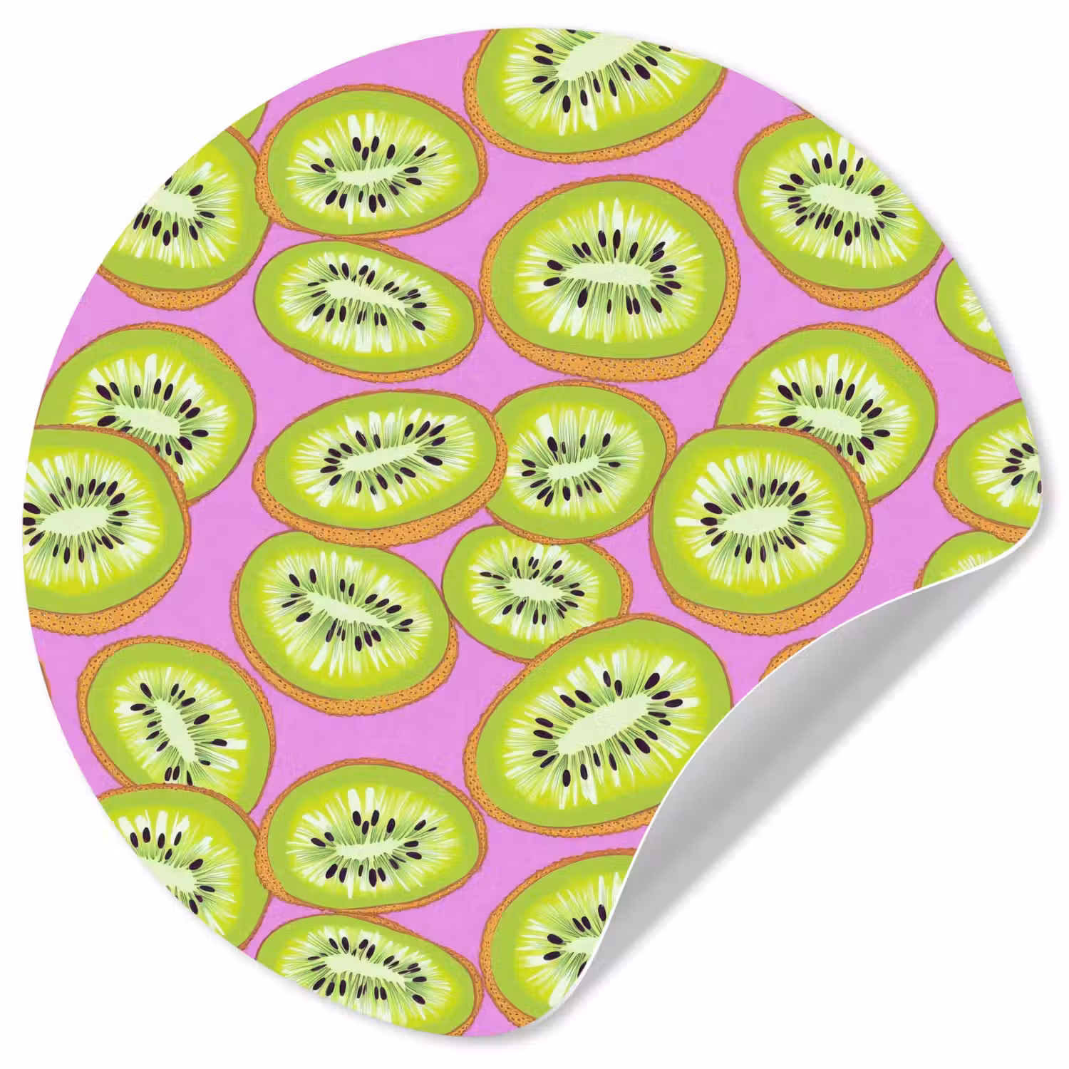 Kiwi - Speels - Groen Wandcirkel behangsticker klein 186 -3d