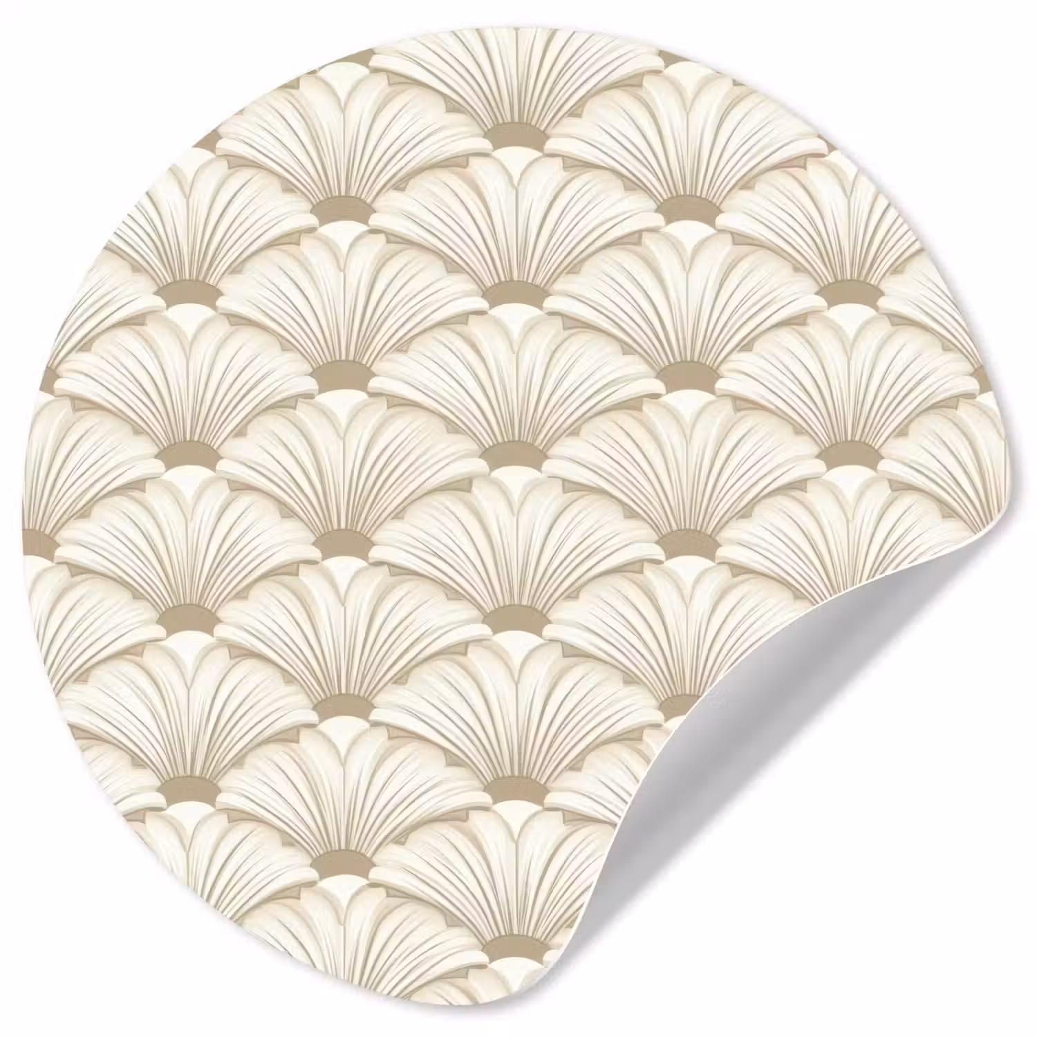 Klassiek - Art - Beige Wandcirkel behangsticker klein 186 -3d