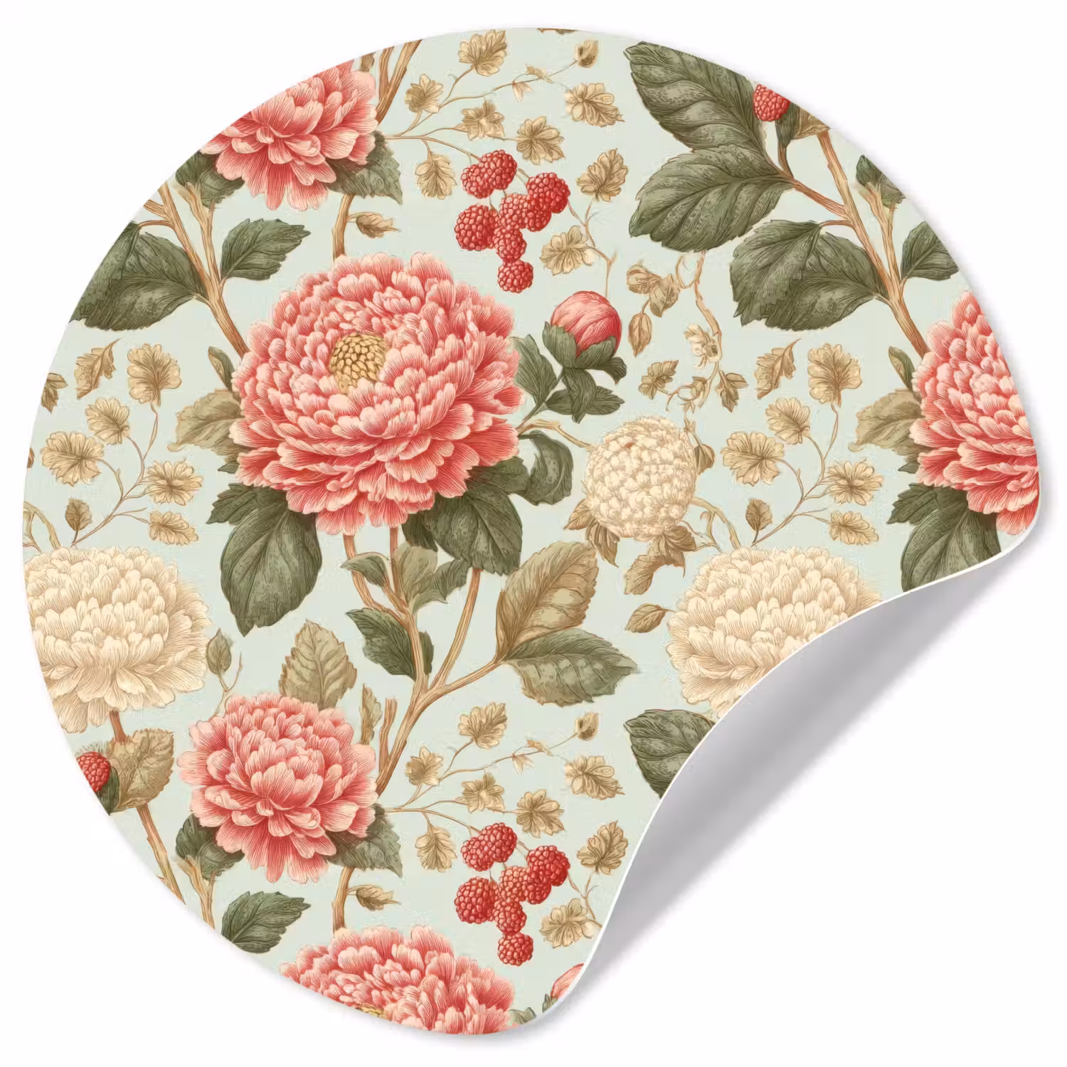 Klassiek - Botanisch - Veelkleurig Wandcirkel behangsticker klein 186 -3d