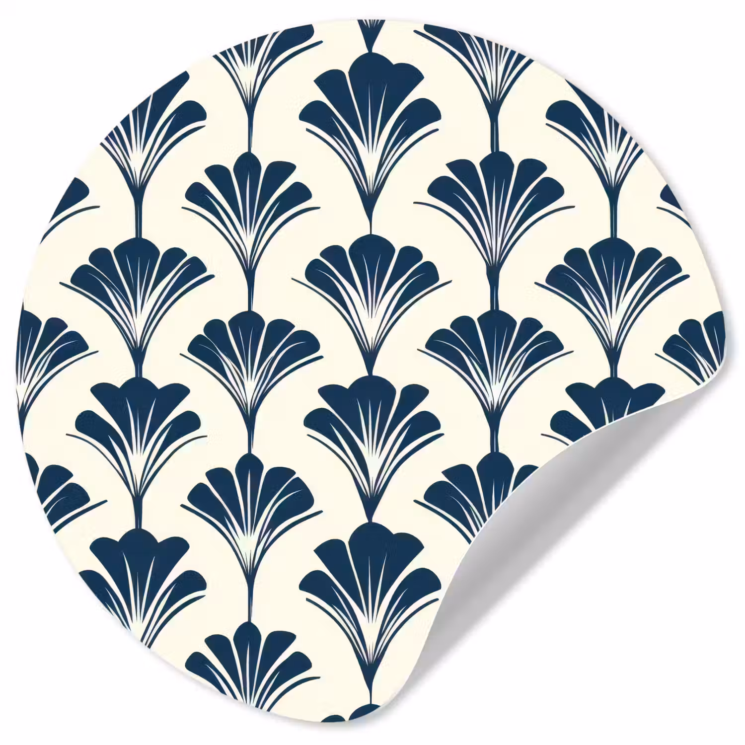 Klassiek - Motief - Blauw Wandcirkel behangsticker klein 186 -3d