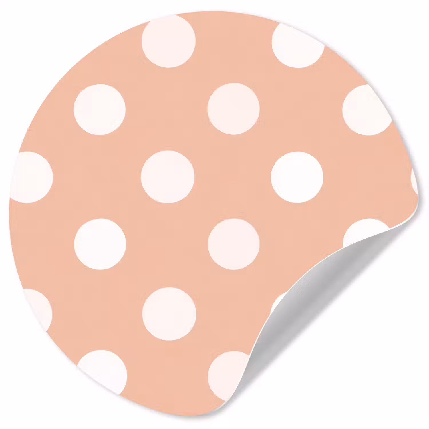 Klassiek - Polka - Perzik Wandcirkel behangsticker klein 186 -3d