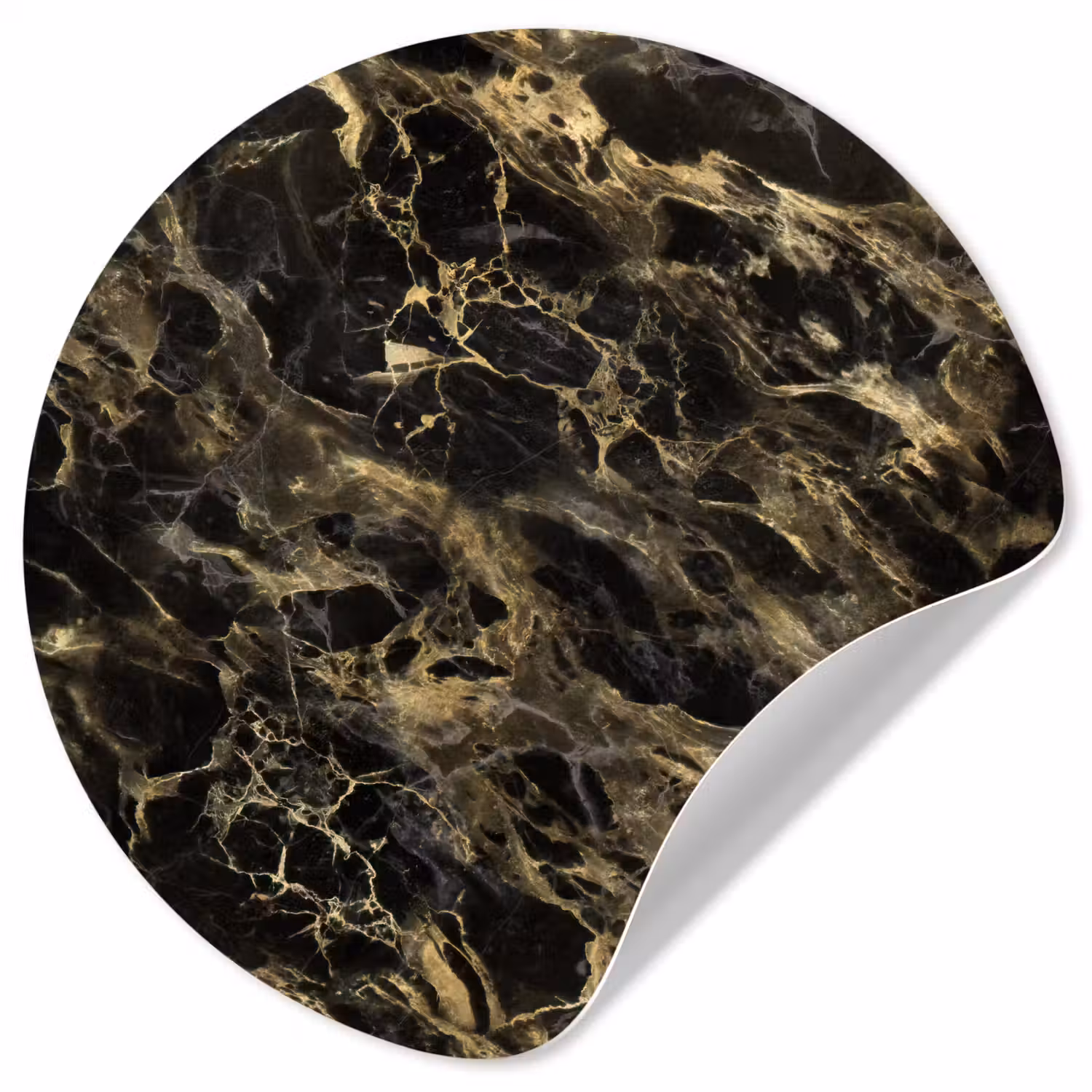 Kristal - Goud - Zwart - Marmer Wandcirkel behangsticker klein 186 -3d