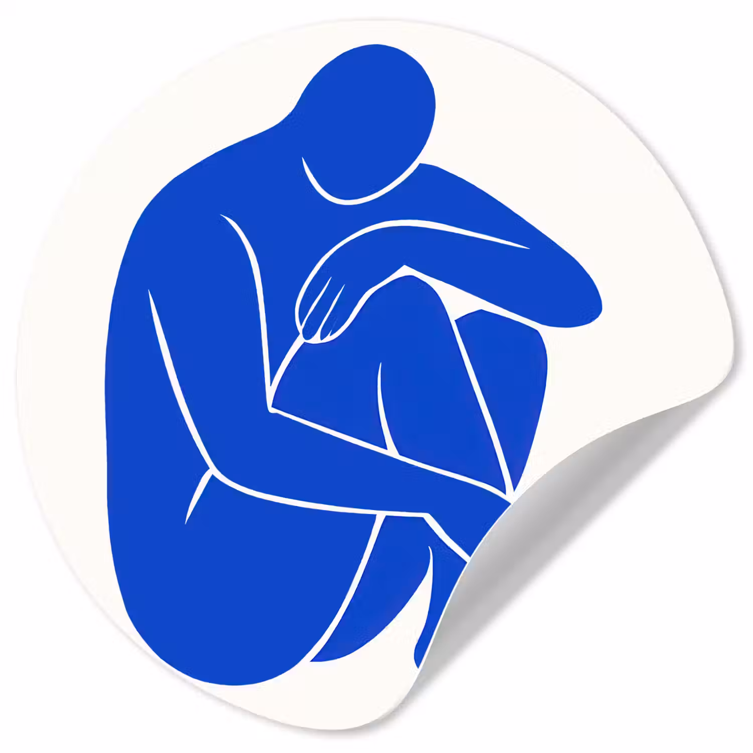 Lichaam - Abstract - Blauw Wandcirkel behangsticker klein -3d