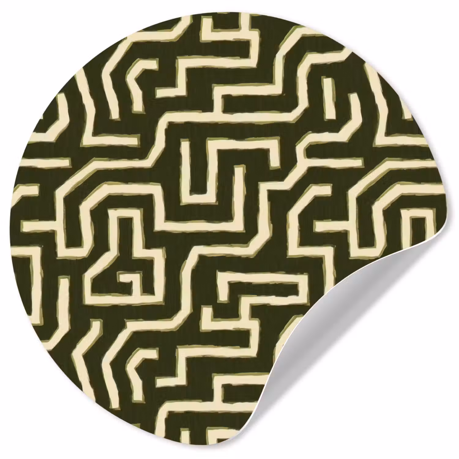 Lijnen - Abstract - Groen Wandcirkel behangsticker klein 186 -3d