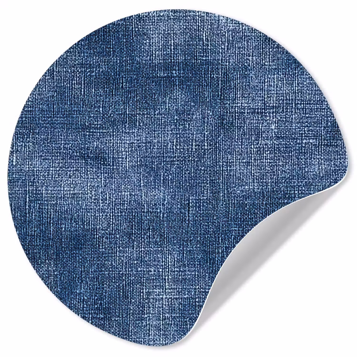 Linnen - Textuur - Patroon - Denim - Rustiek Wandcirkel behangsticker klein 186 -3d