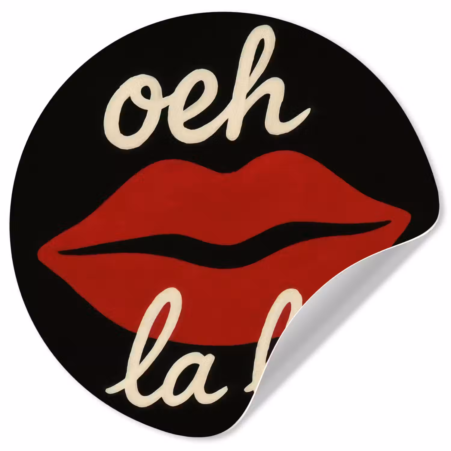 Lip - Rood - Quote Wandcirkel behangsticker klein -3d