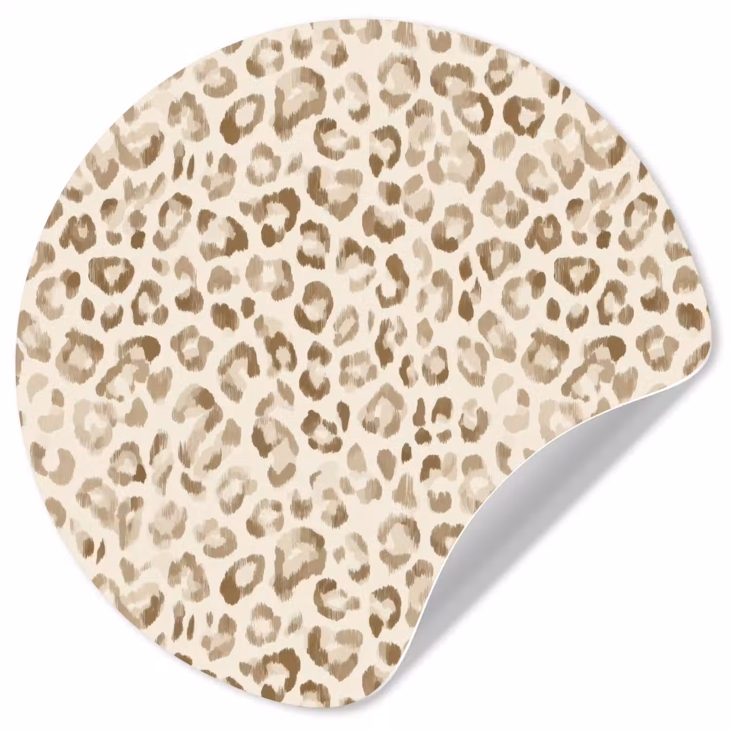 Luipaard - Klassiek - Beige Wandcirkel behangsticker klein 186 -3d