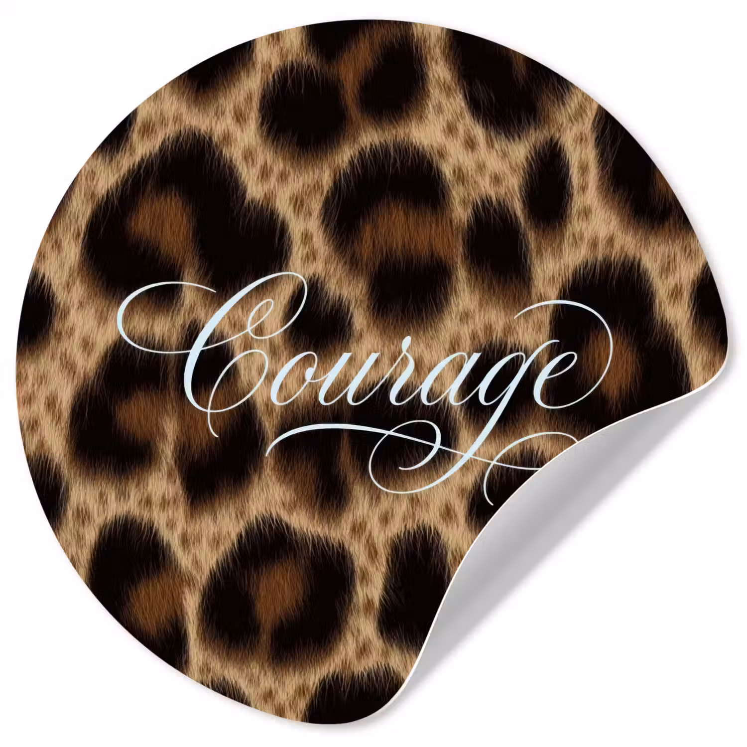 Luipaardprint - Bruin - Courage - Sierlijk Wandcirkel behangsticker klein -3d