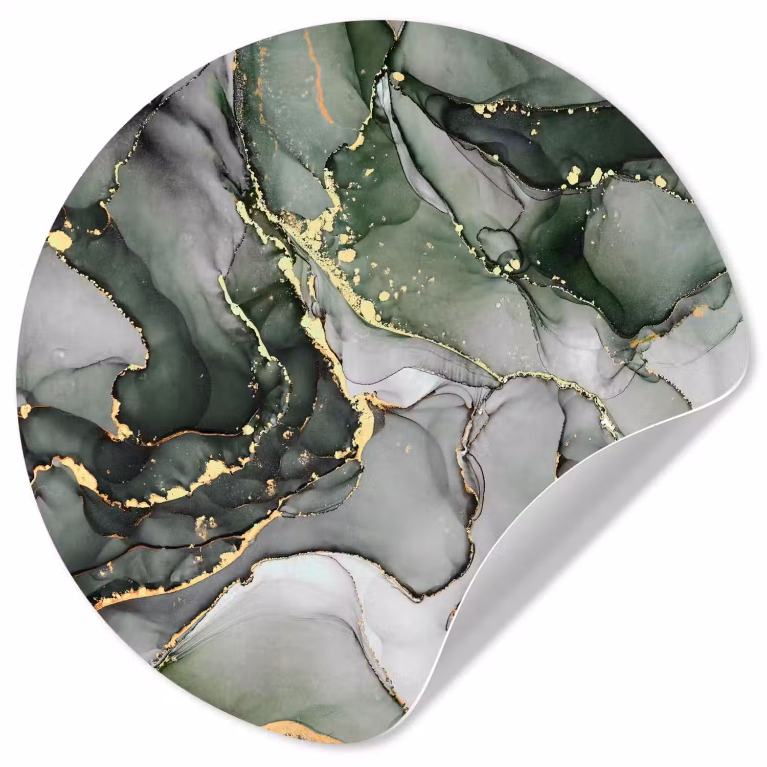 Luxe - Marmer - Groen Wandcirkel behangsticker klein -3d