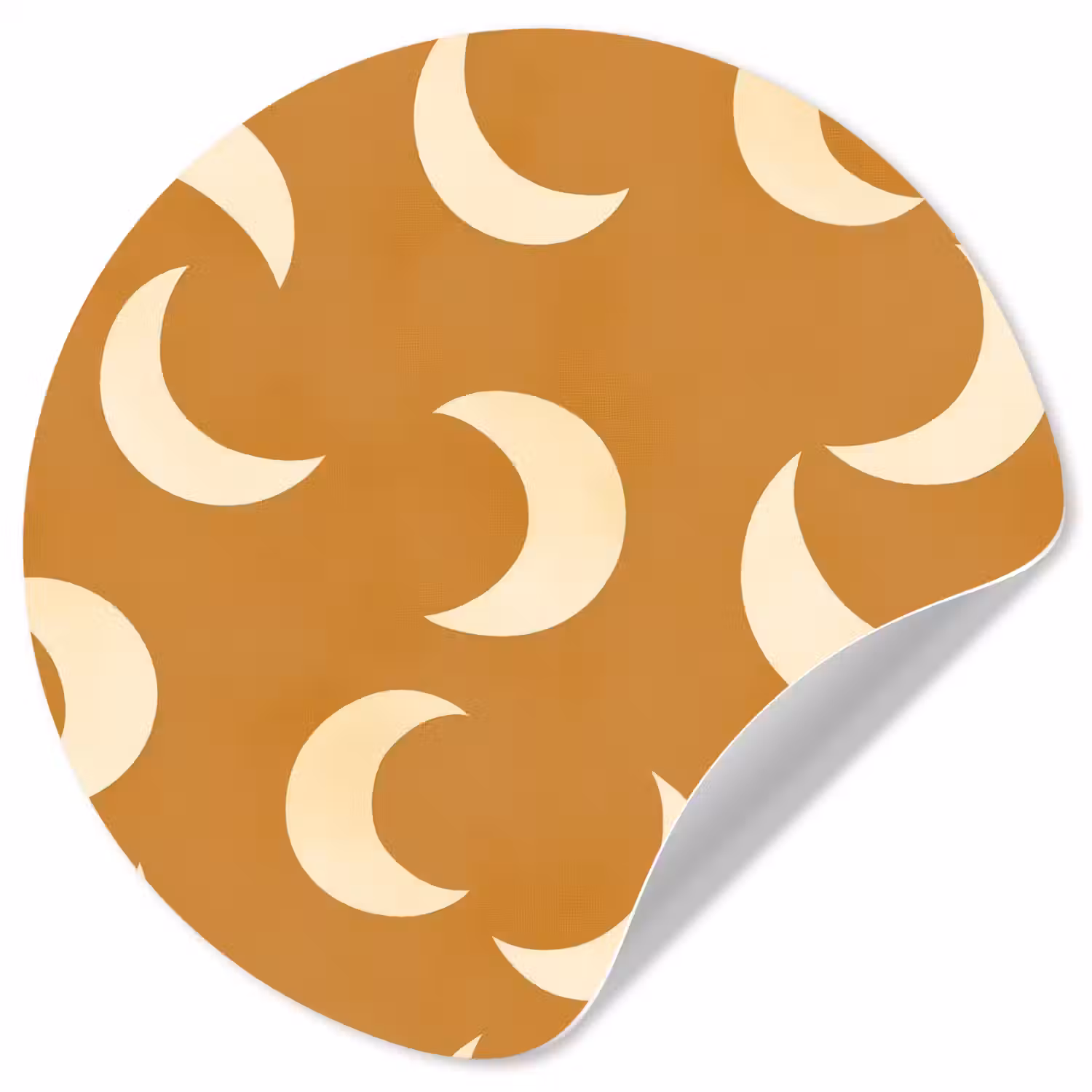 Manen - Patroon - Oker Wandcirkel behangsticker klein 186 -3d