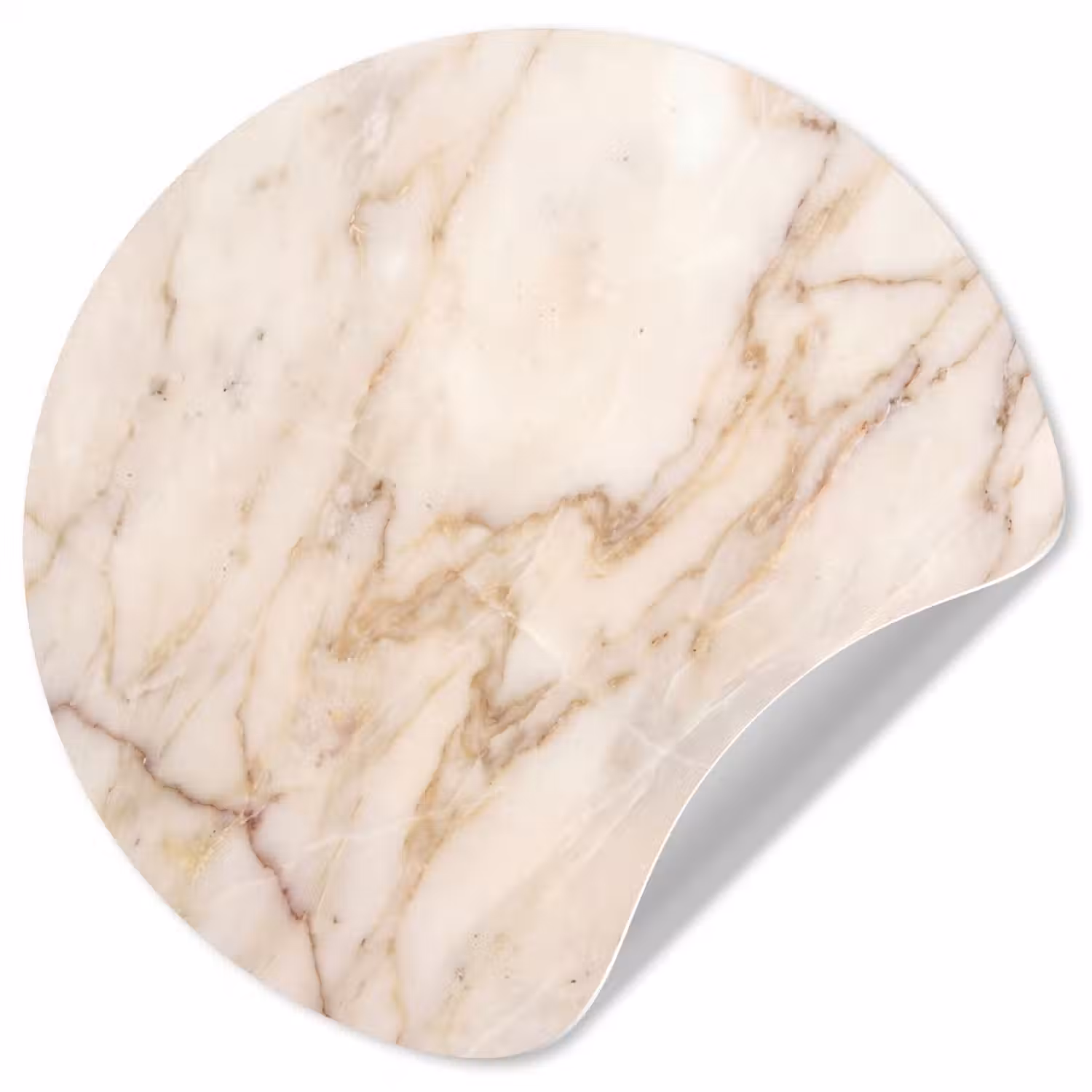 Marmer - Ader - Abstract - Wit - Goud Wandcirkel behangsticker klein -3d