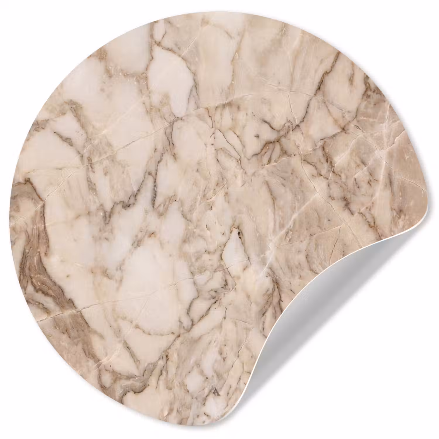 Marmer - Aderen - Textuur - Beige - Modern Wandcirkel behangsticker klein -3d