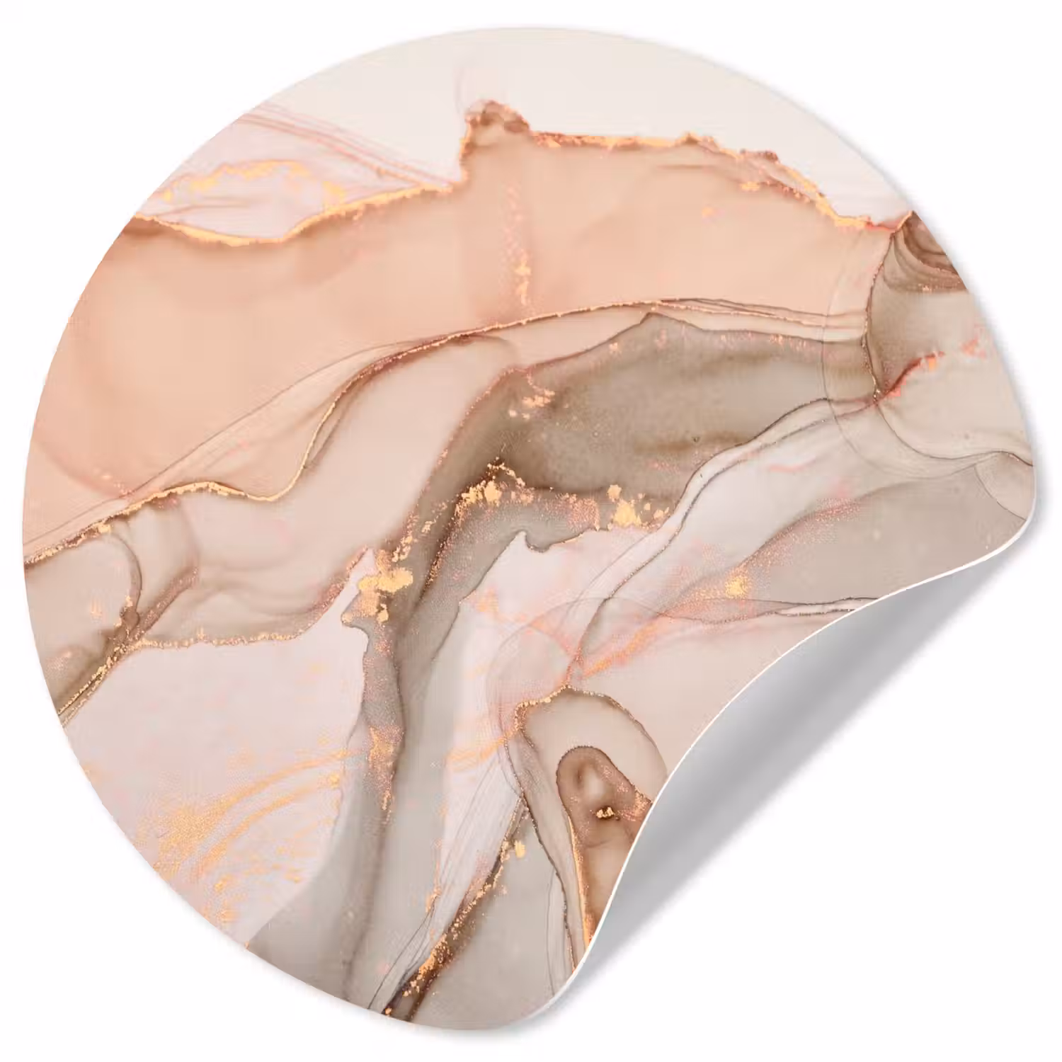 Marmer - Roze - Rosé Wandcirkel behangsticker klein -3d