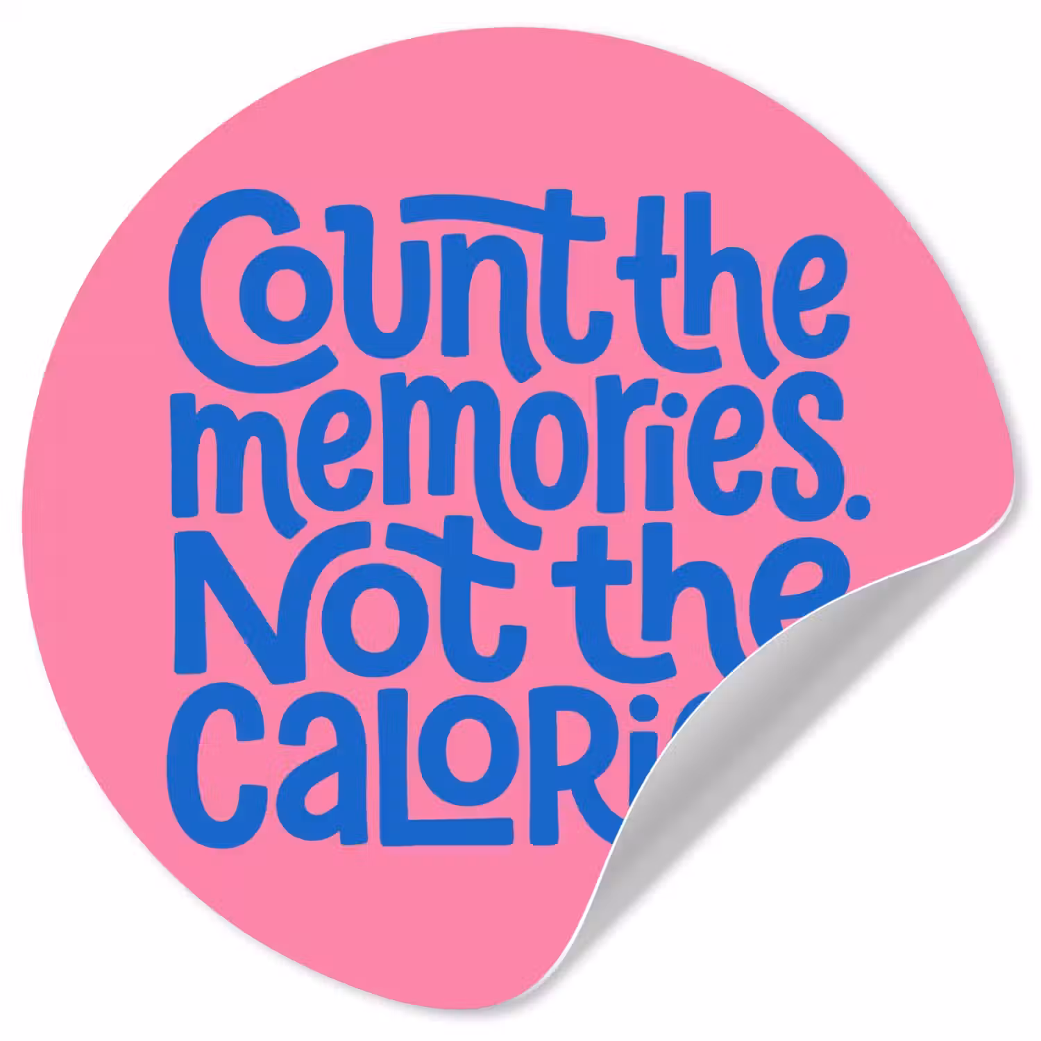 Memories - Roze - Blauw - Quote Wandcirkel behangsticker klein -3d