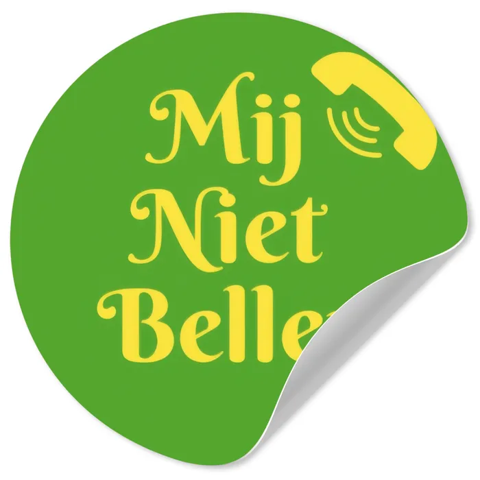 Mij niet bellen - Telefoon - Groen Wandcirkel behangsticker klein -3d