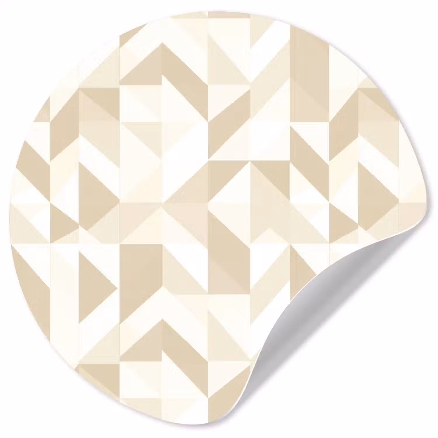 Modern - Abstract - Beige Wandcirkel behangsticker klein 186 -3d
