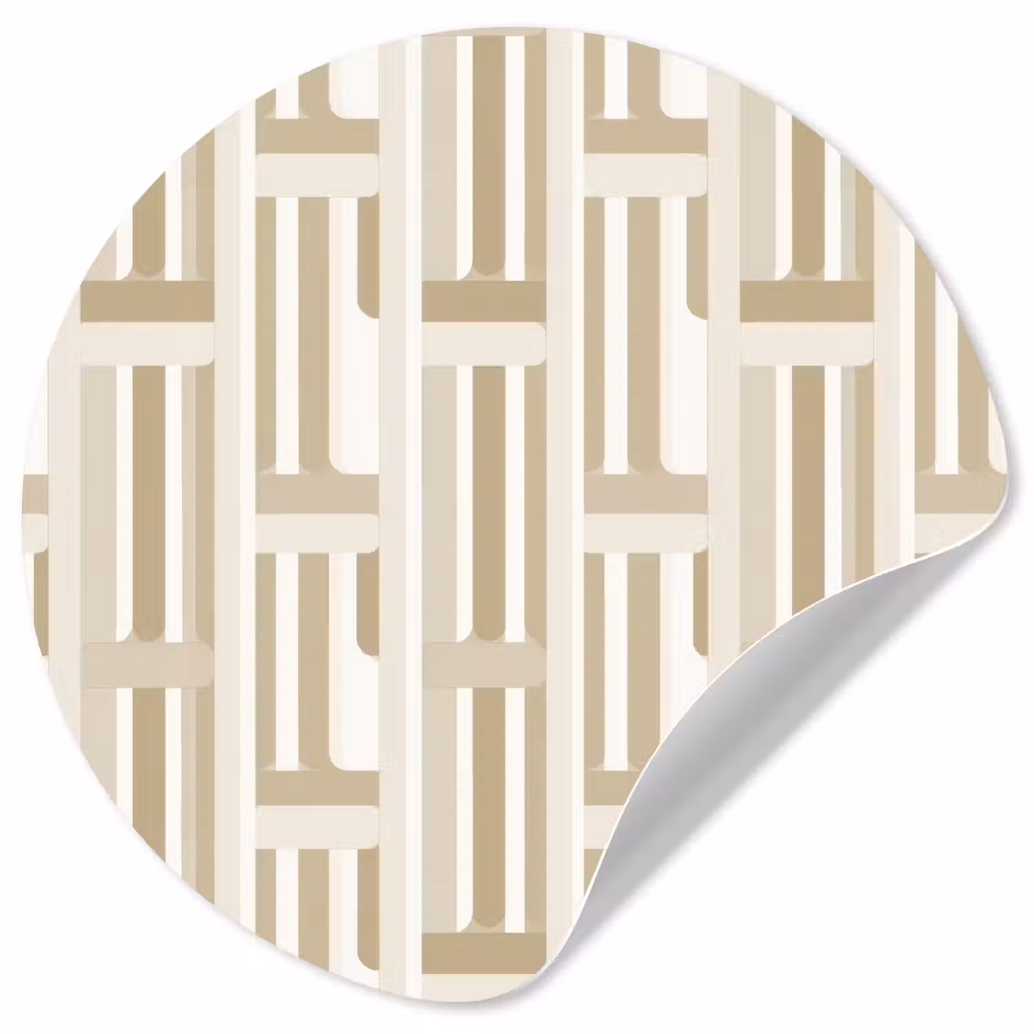 Modern - Geometrisch - Beige Wandcirkel behangsticker klein 186 -3d