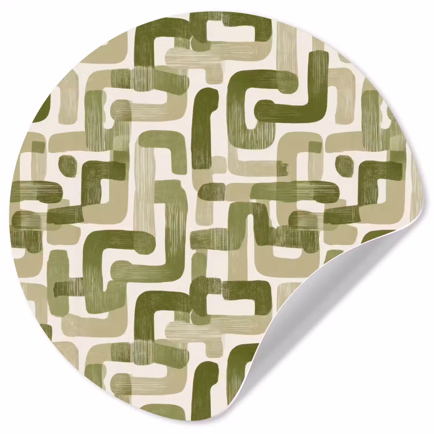 Modern - Grafisch - Groen Wandcirkel behangsticker klein 186 -3d