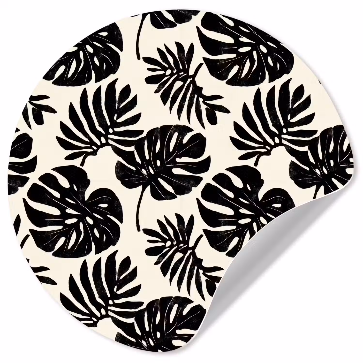 Modern - Monstera - Zwart Wandcirkel behangsticker klein 186 -3d