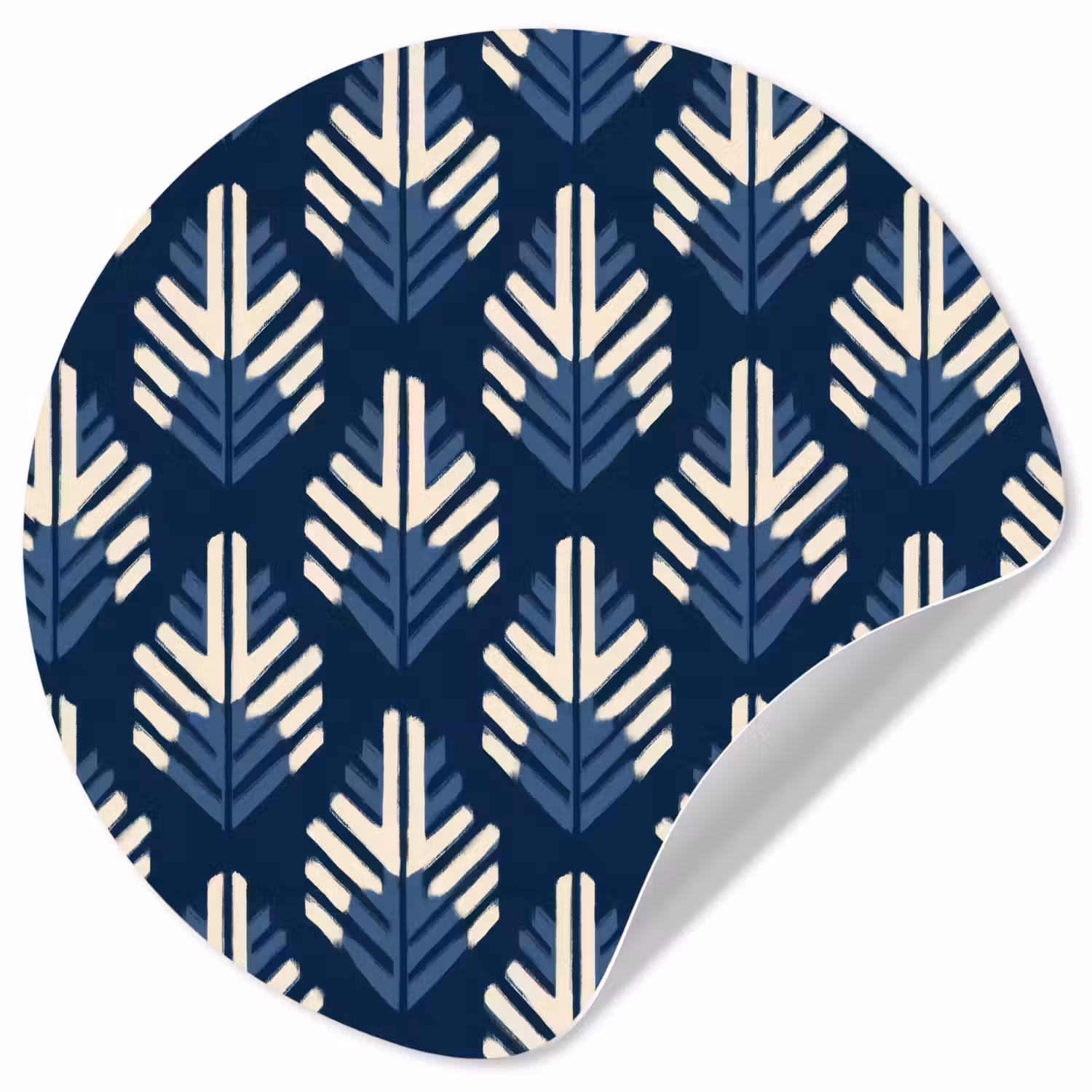 Modern - Patroon - Blauw Wandcirkel behangsticker klein 186 -3d