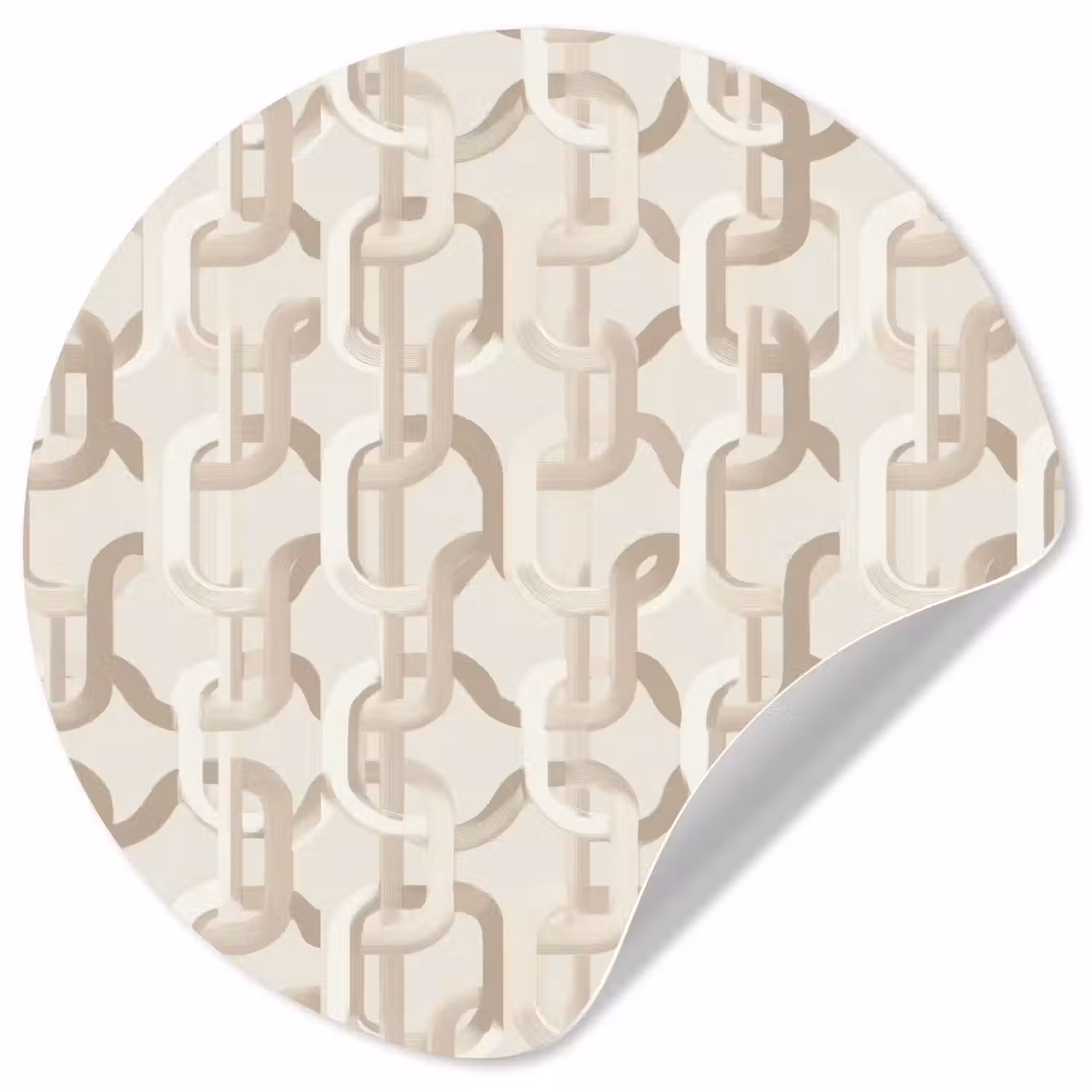 Motief - Abstract - Beige Wandcirkel behangsticker klein 186 -3d