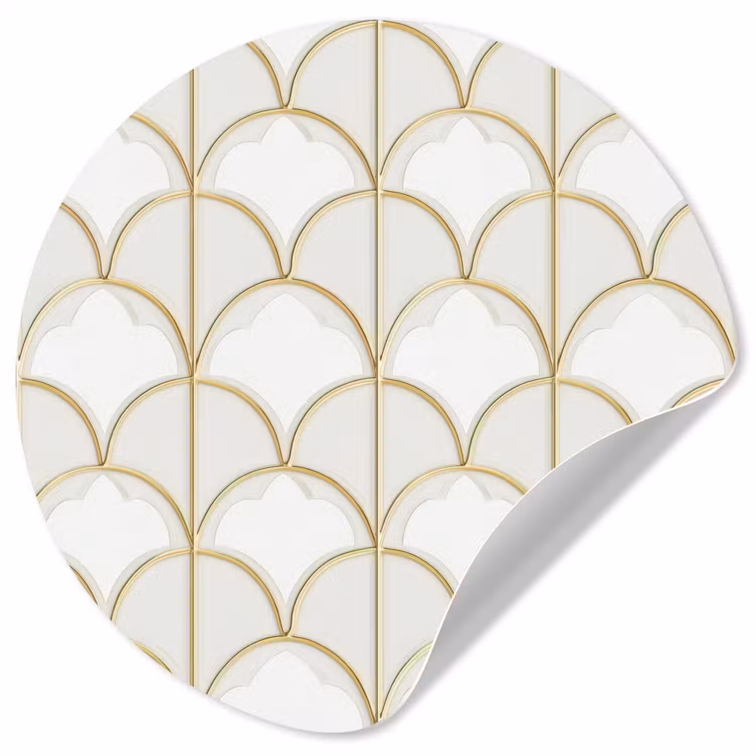 Mozaïek - Bogen - Goud Wandcirkel behangsticker klein 186 -3d