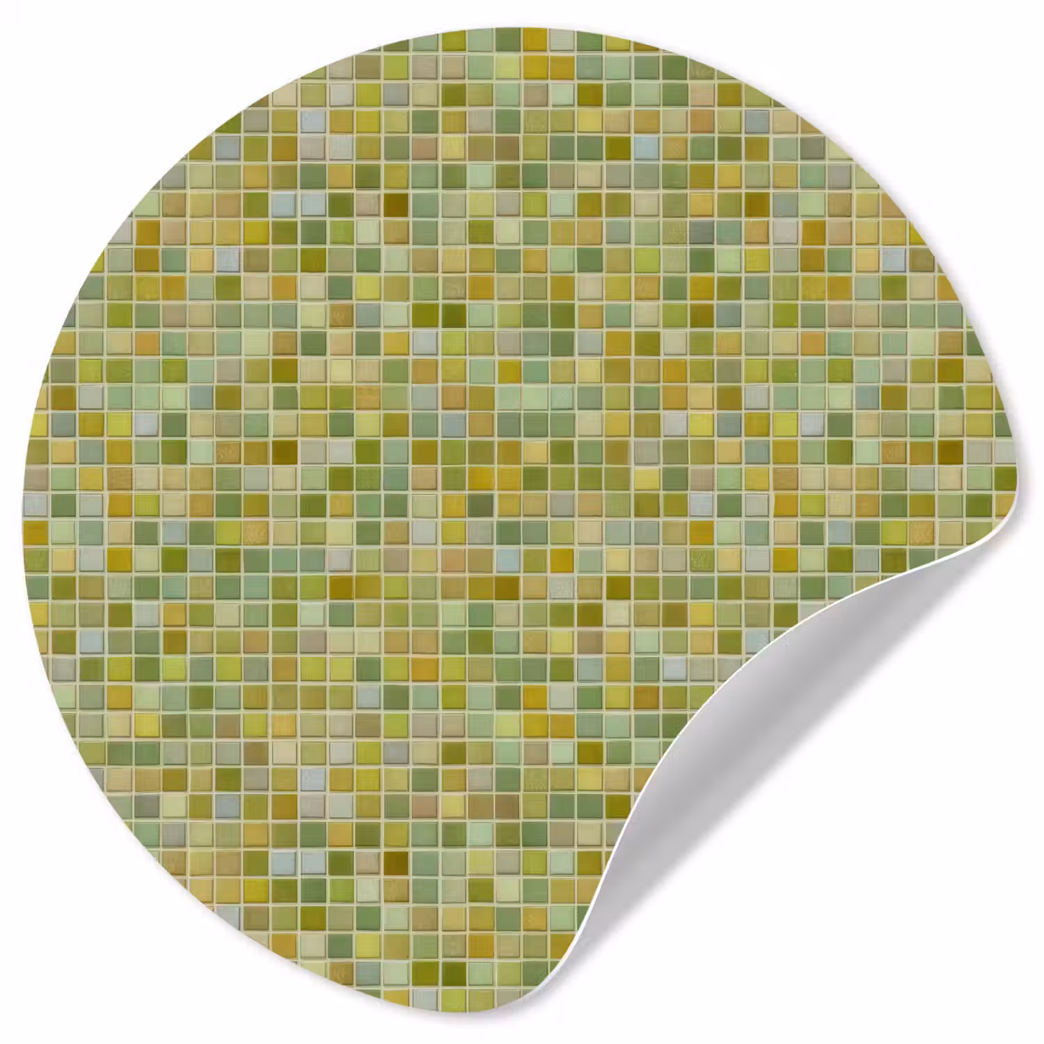 Mozaïek - Patroon - Groen Wandcirkel behangsticker klein 186 -3d