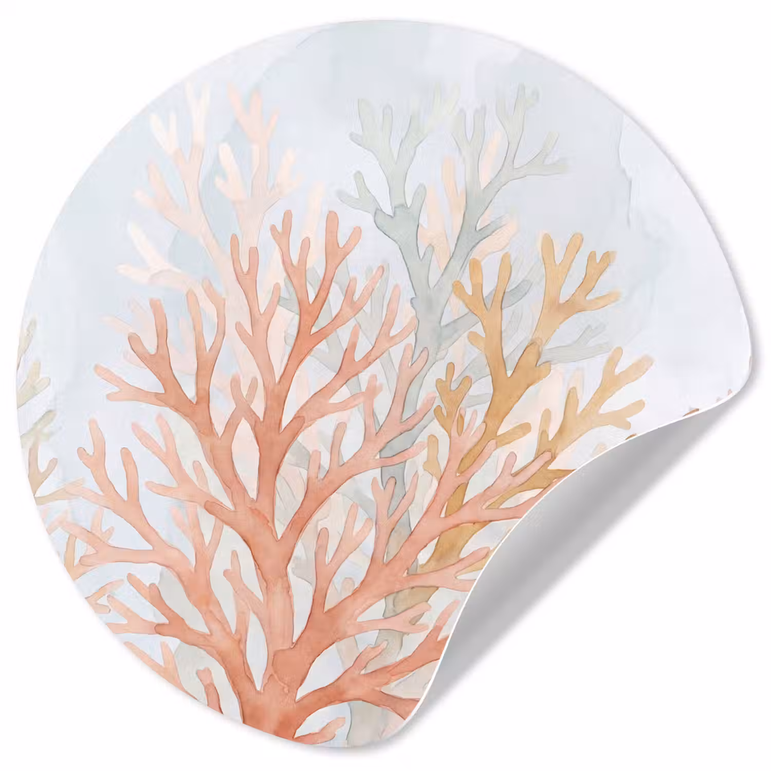 Natuur - Abstract - Aquarel - Organisch - Warm Wandcirkel behangsticker klein -3d