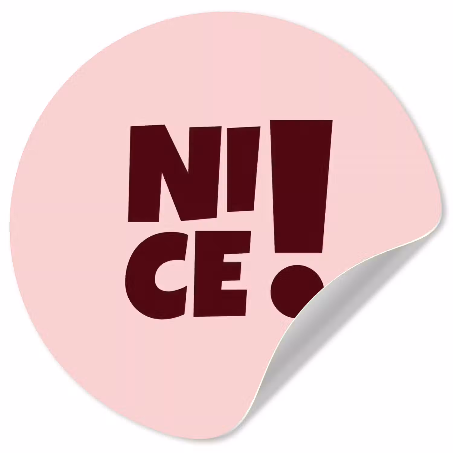 Nice - Uitroepteken - Roze Wandcirkel behangsticker klein -3d