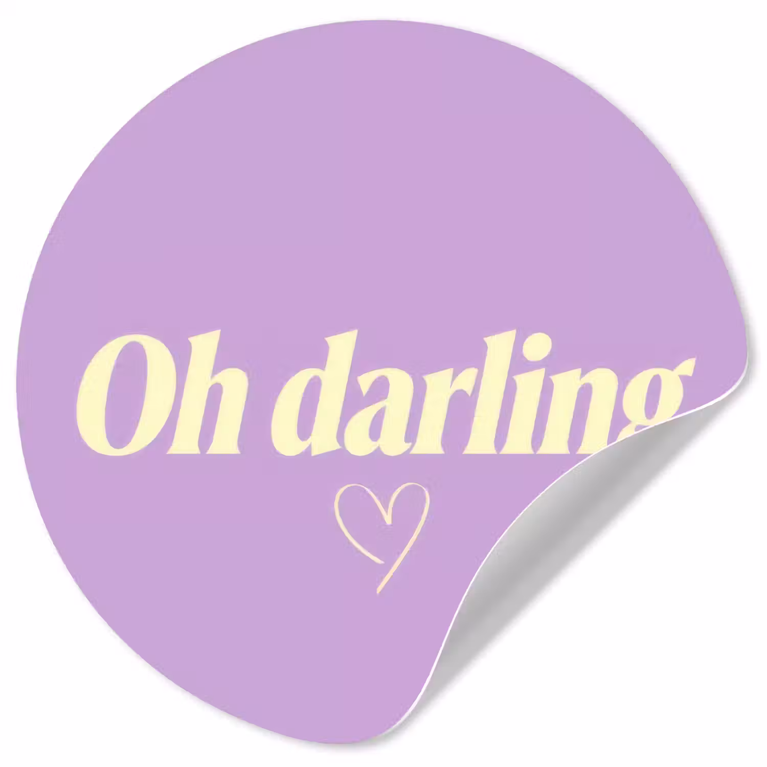 Oh darling - Hart - Paars Wandcirkel behangsticker klein -3d