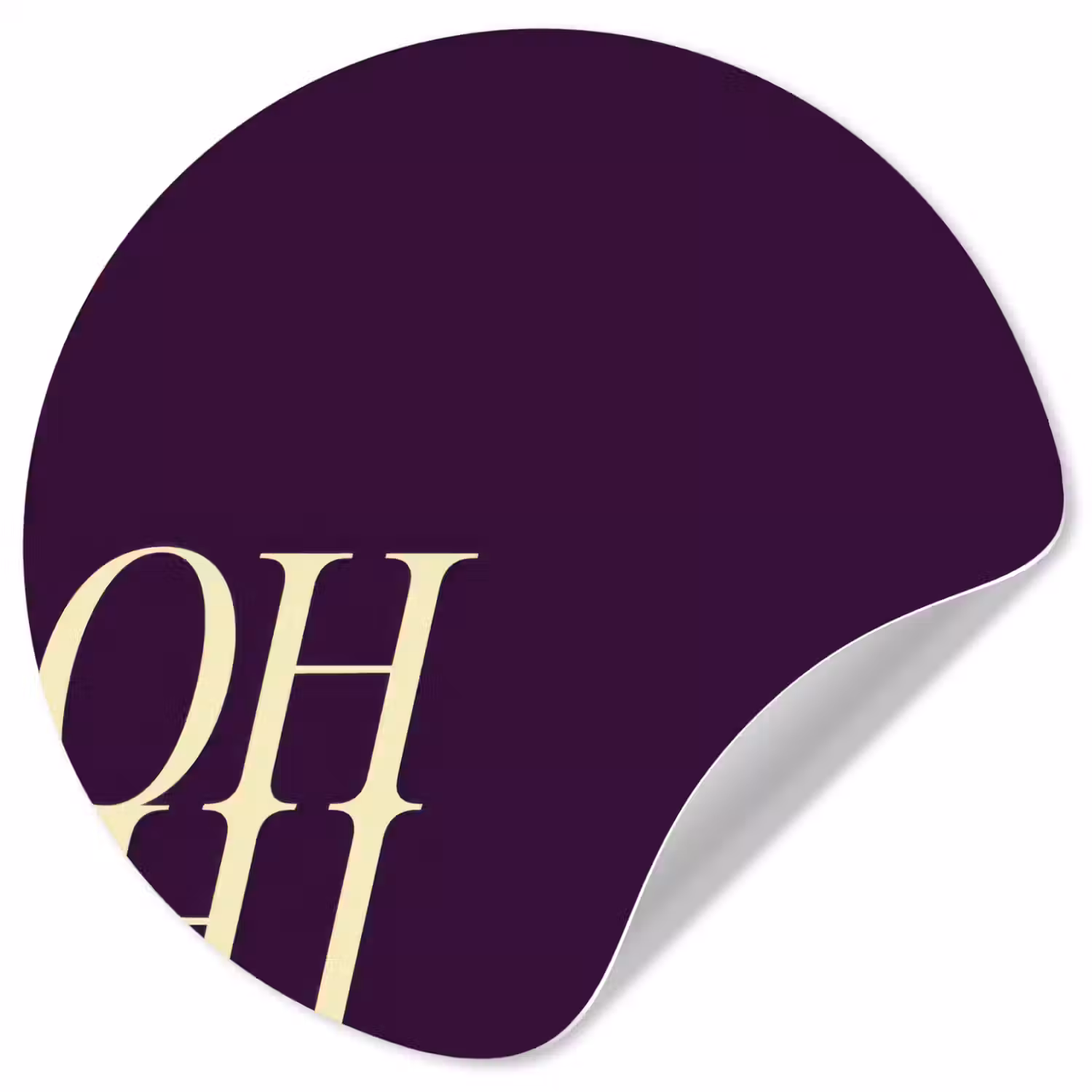 Oh hi - Paars - Cursief Wandcirkel behangsticker klein -3d