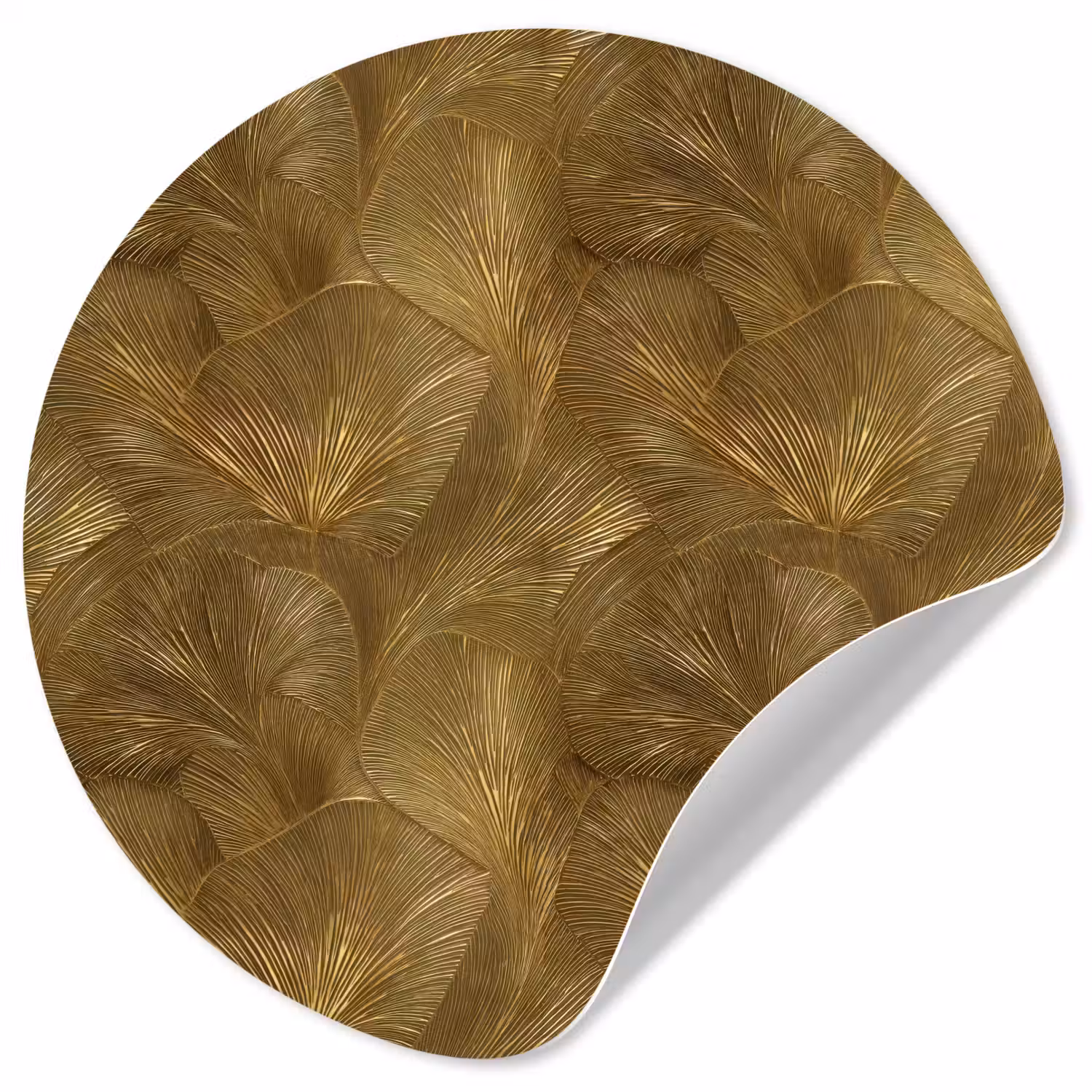 Organisch - Lijnen - Goud Wandcirkel behangsticker klein 186 -3d