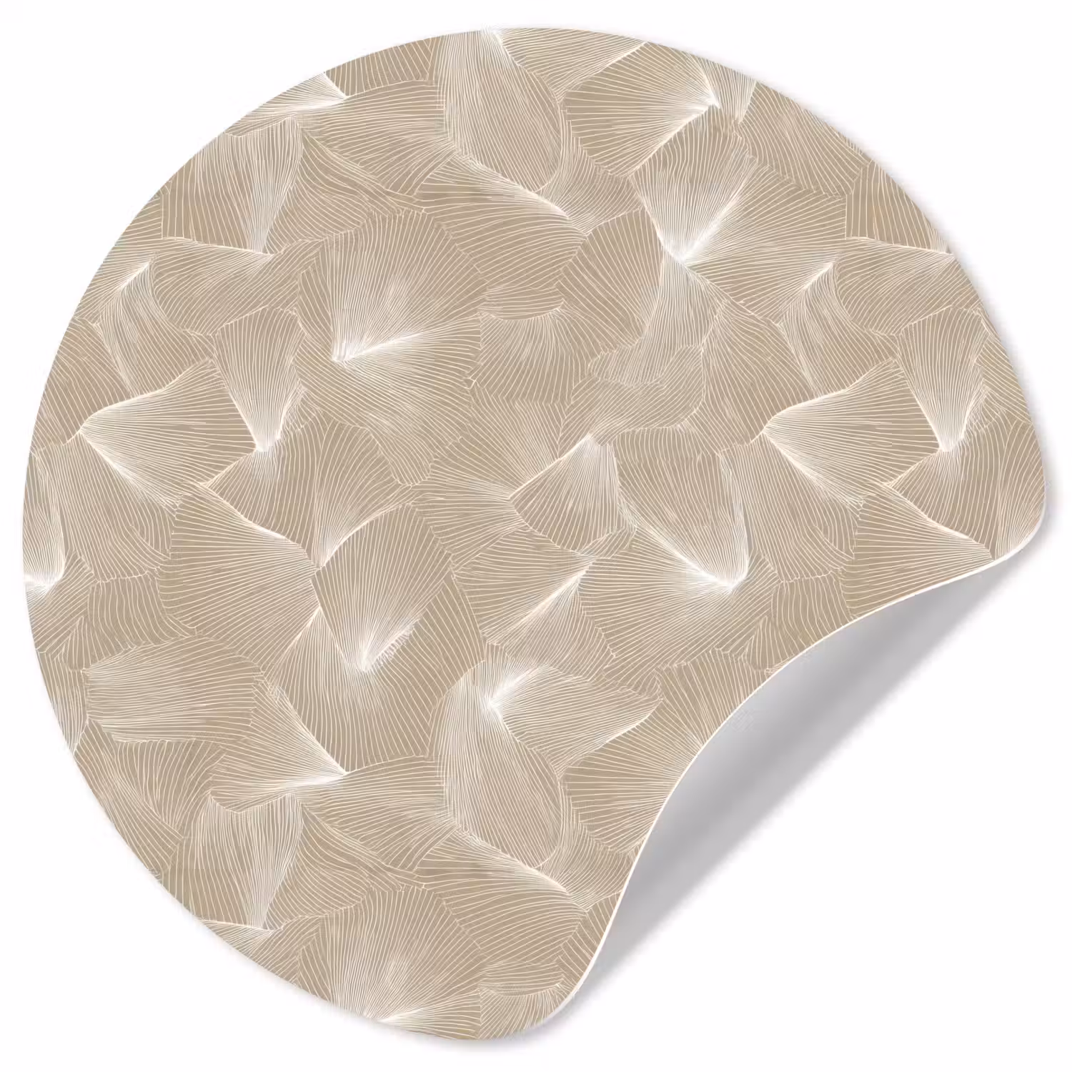 Organisch - Textuur - Beige Wandcirkel behangsticker klein 186 -3d