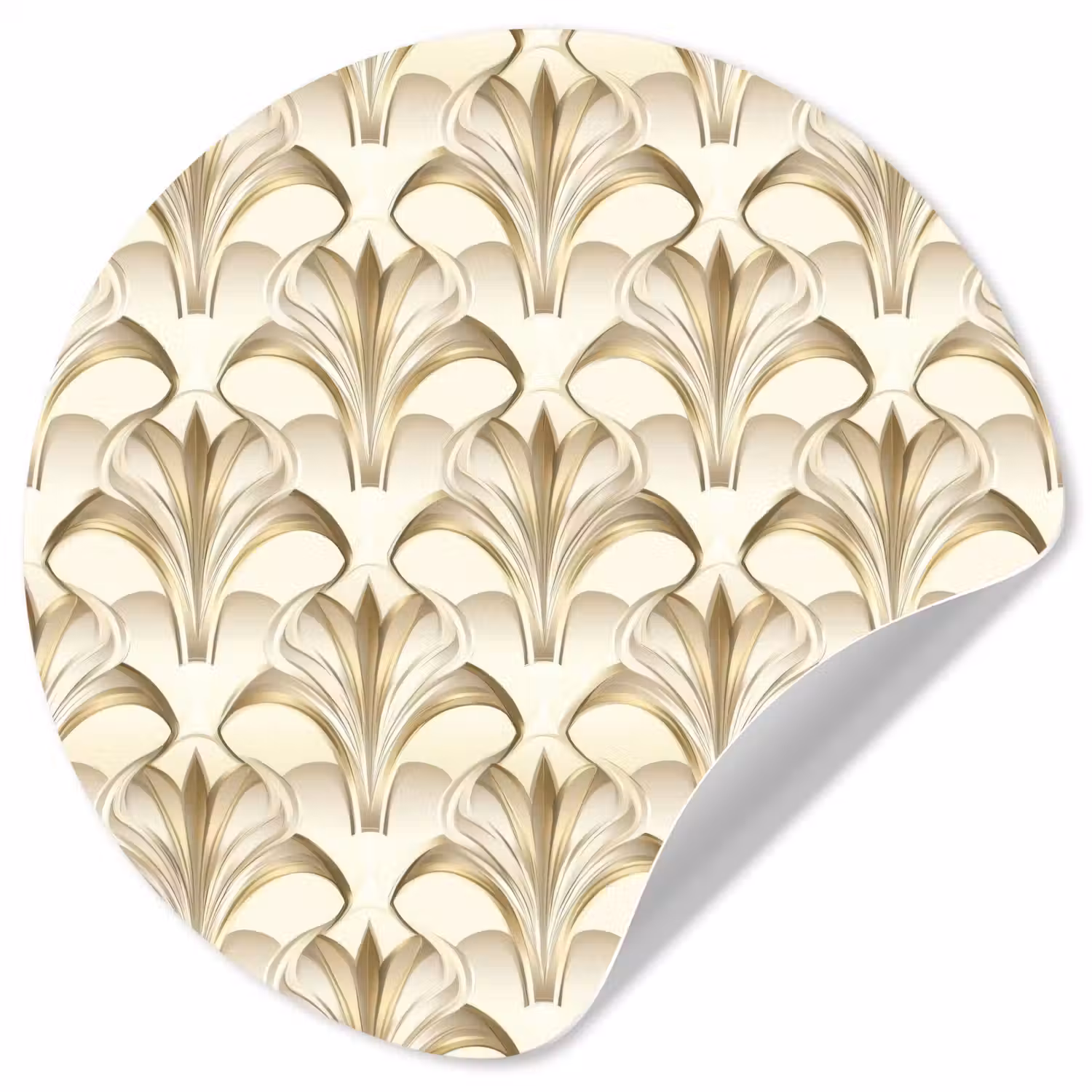 Ornament - Barok - Goud Wandcirkel behangsticker klein 186 -3d