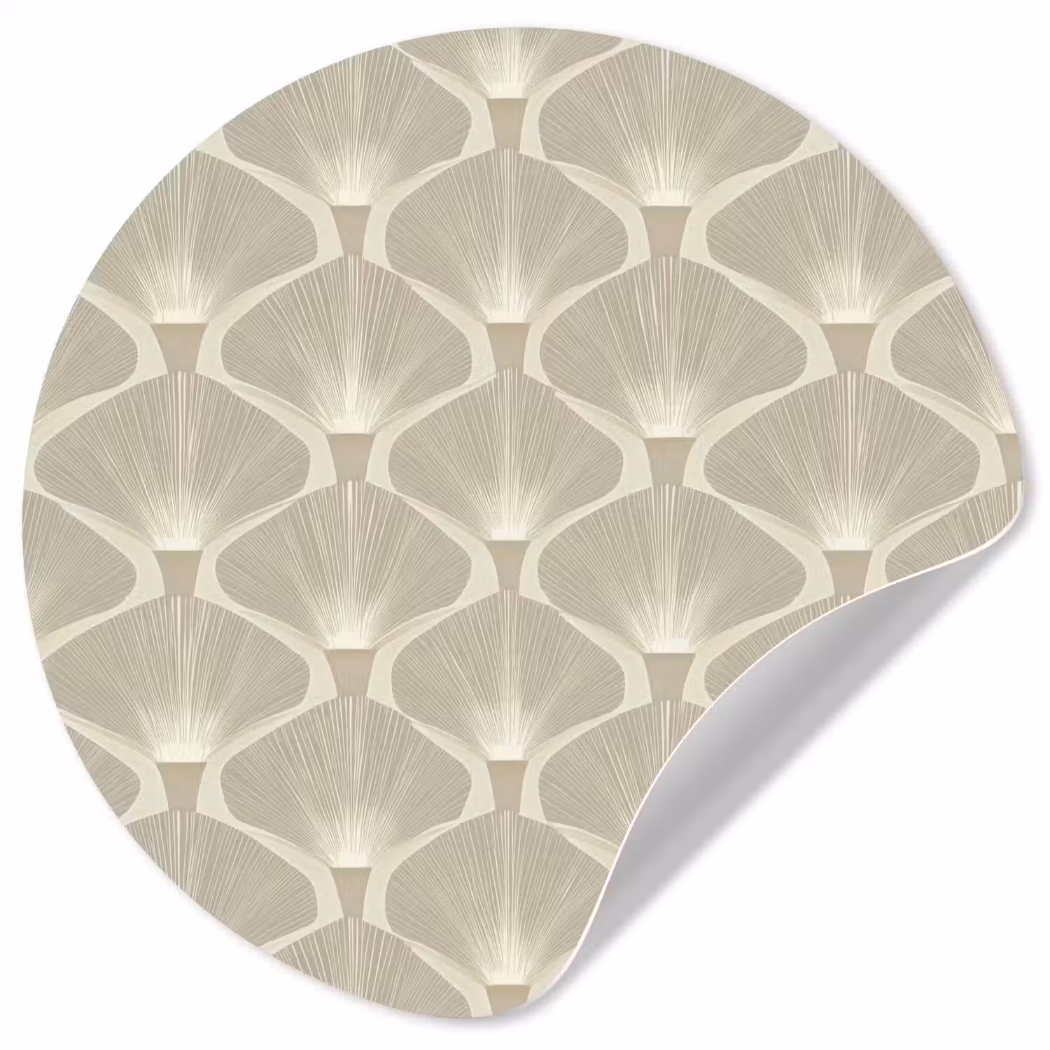 Paneel - Ginkgo - Zand Wandcirkel behangsticker klein 186 -3d