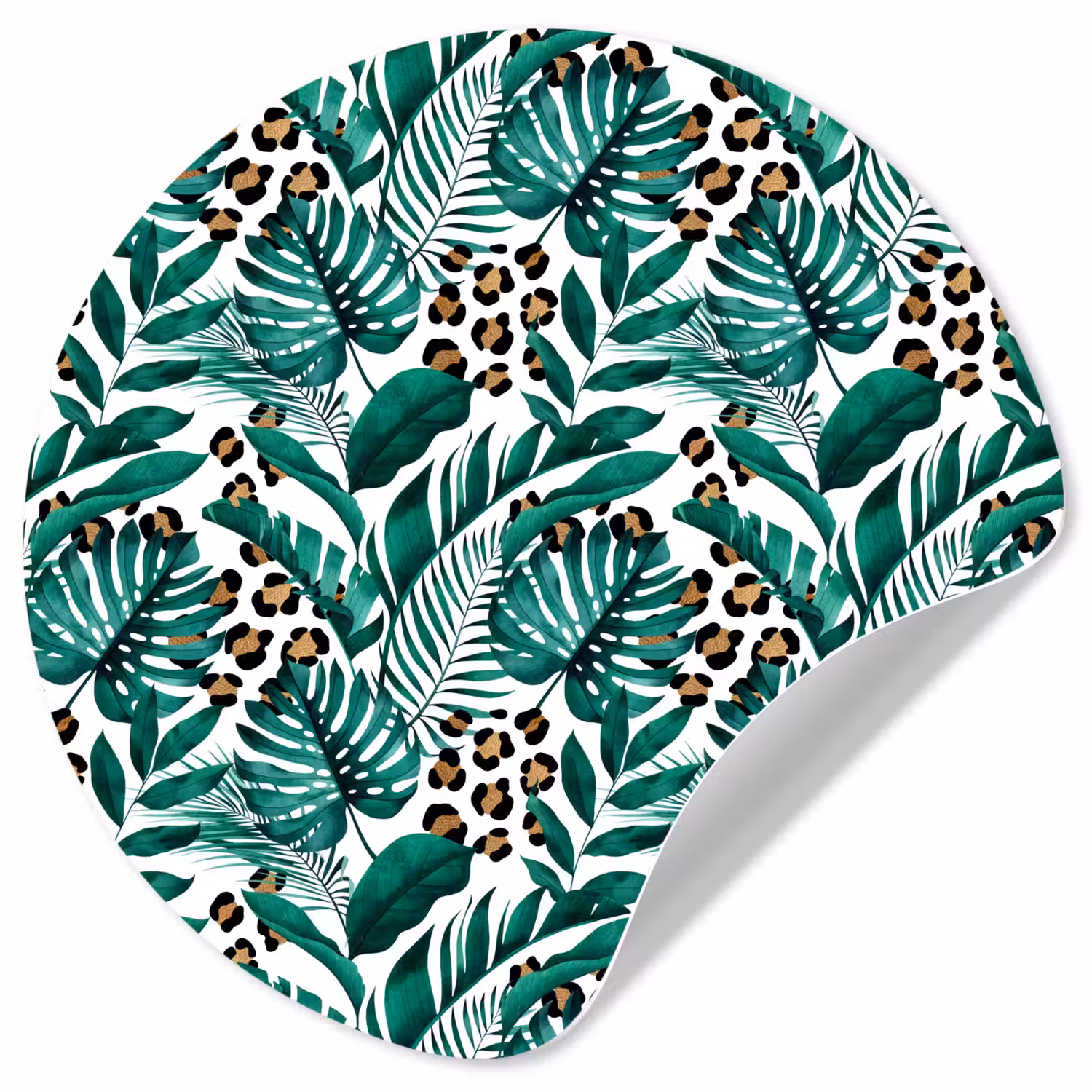 Inductie beschermer - Panterprint - Bladeren - Jungle - Afdekplaat voor kookplaat Wandcirkel behangsticker klein -3d