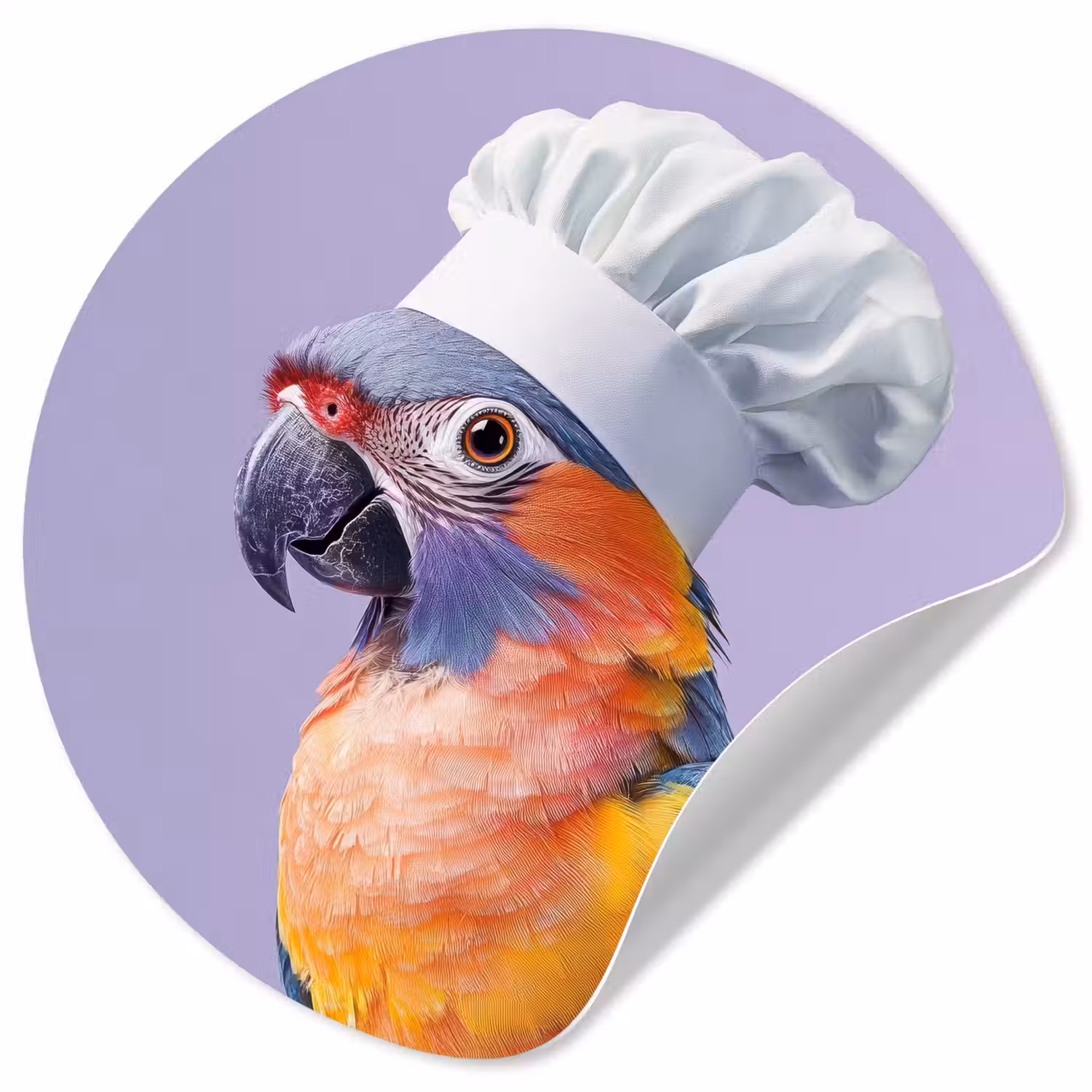 Papegaai - Koksmuts - Paars - Cute Wandcirkel behangsticker klein -3d