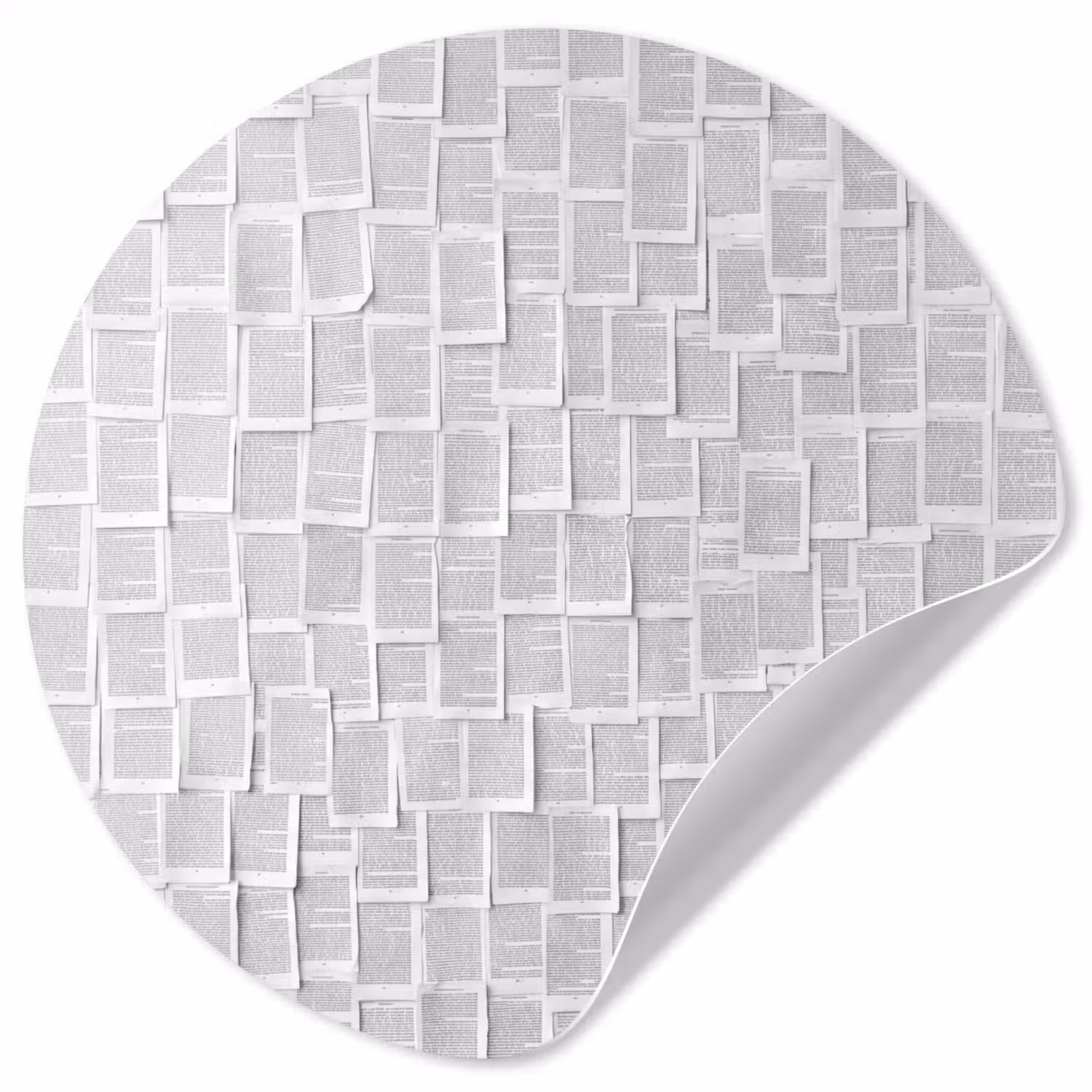 Papier - Overlappend - Textuur - Modern - Wit Wandcirkel behangsticker klein -3d