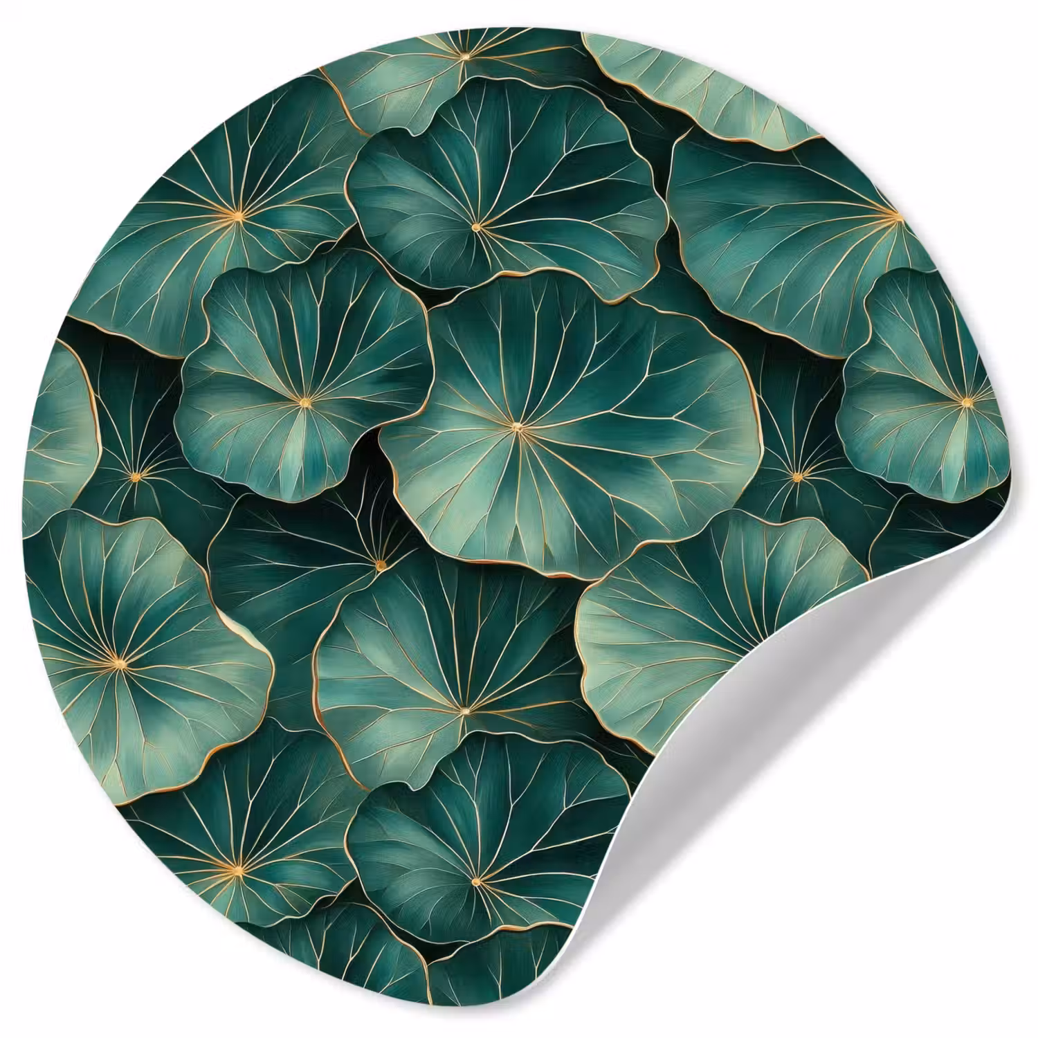 Patroon - Bladeren - Groen Wandcirkel behangsticker klein 186 -3d