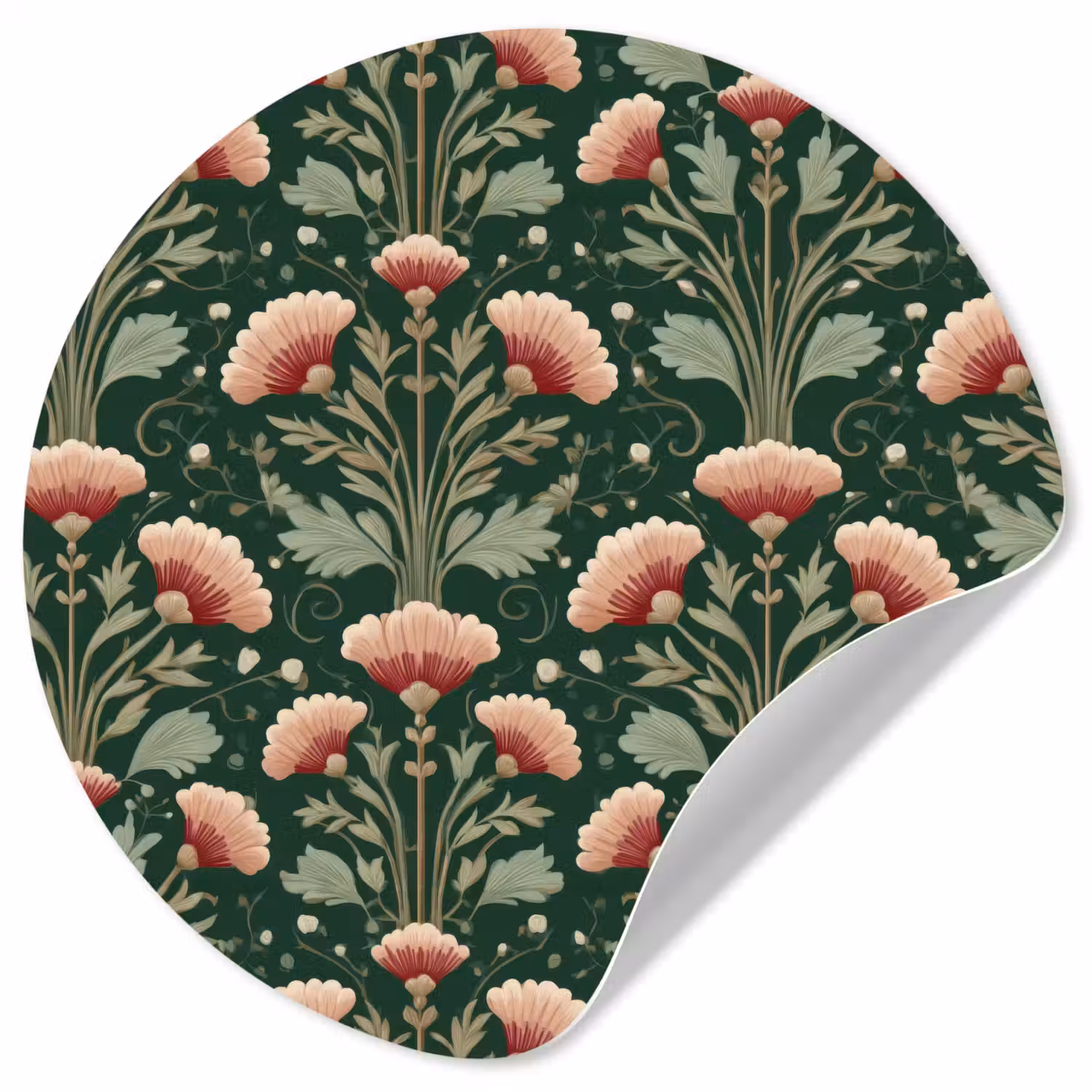 Patroon - Botanisch - Kleurrijk Wandcirkel behangsticker klein 186 -3d