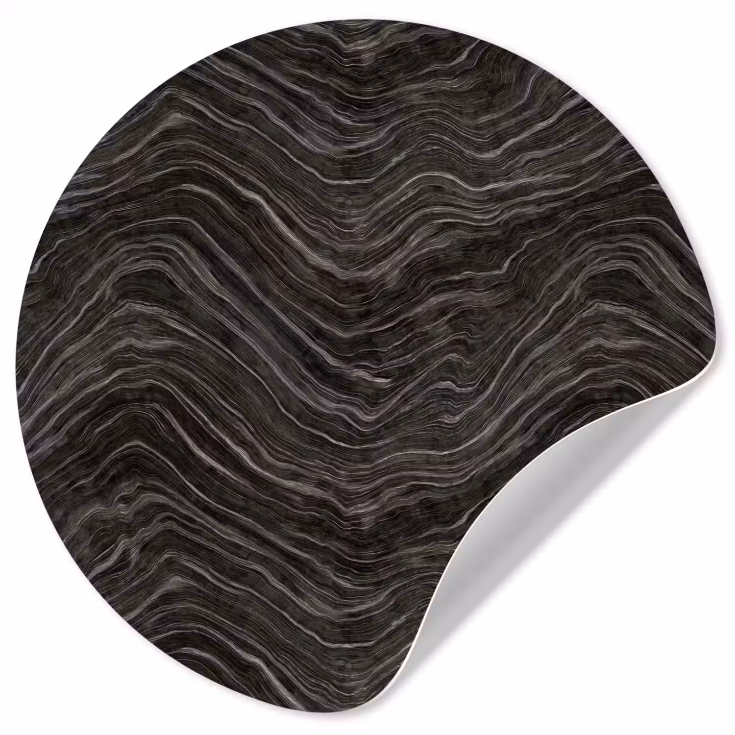 Patroon - Contrast - Antraciet Wandcirkel behangsticker klein 186 -3d